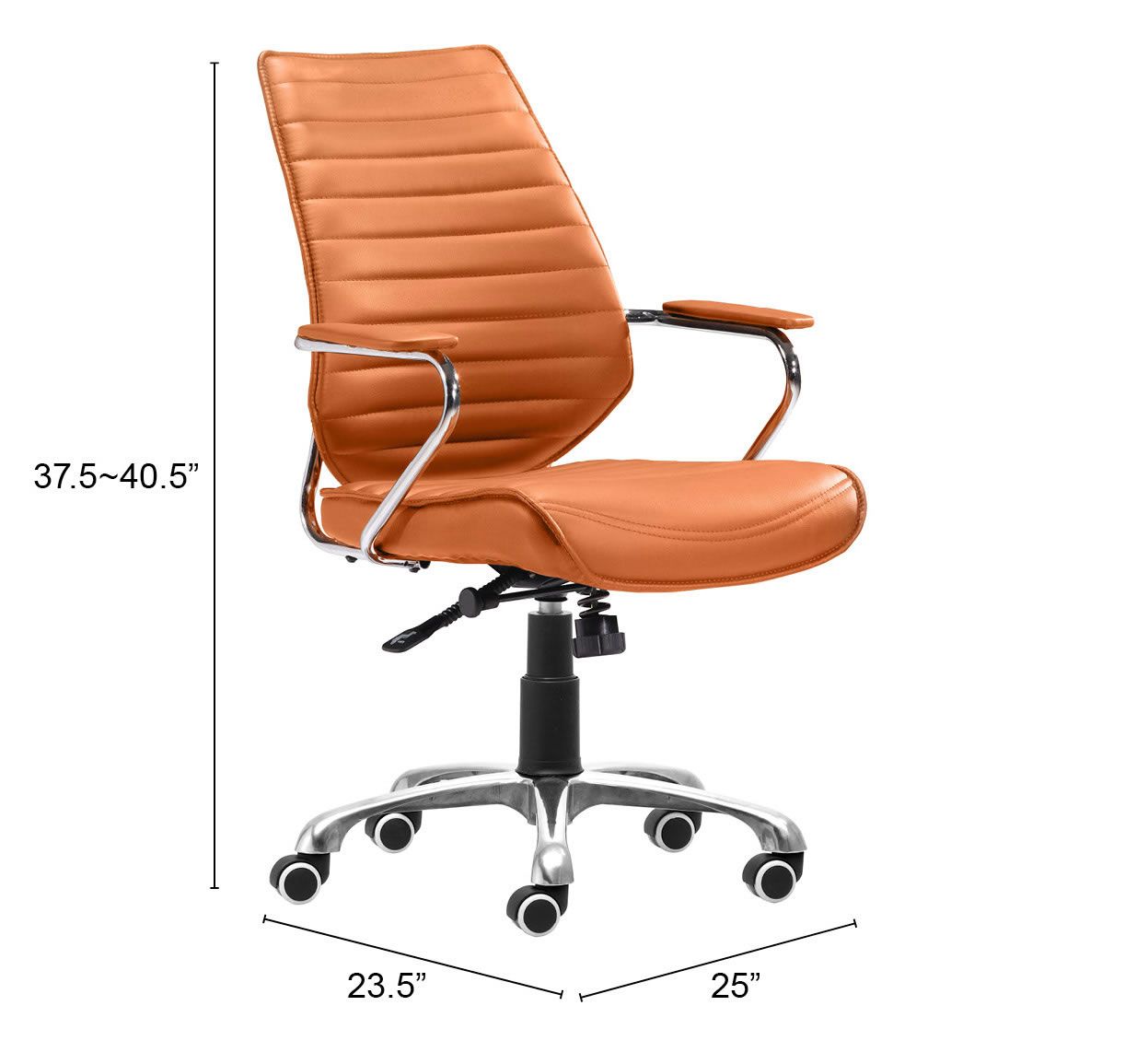 Enterprise Leatherette Adjustable Height Office Chair w/Low Back