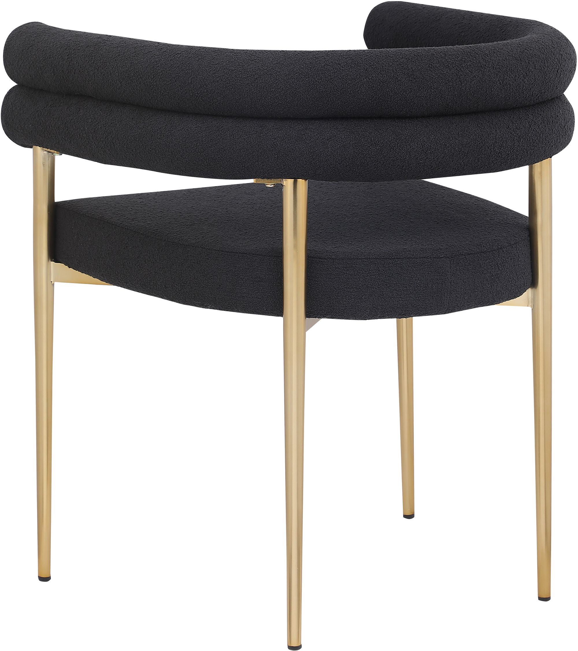 Brielle Boucle Fabric Dining Chair with Brushed Brass Base