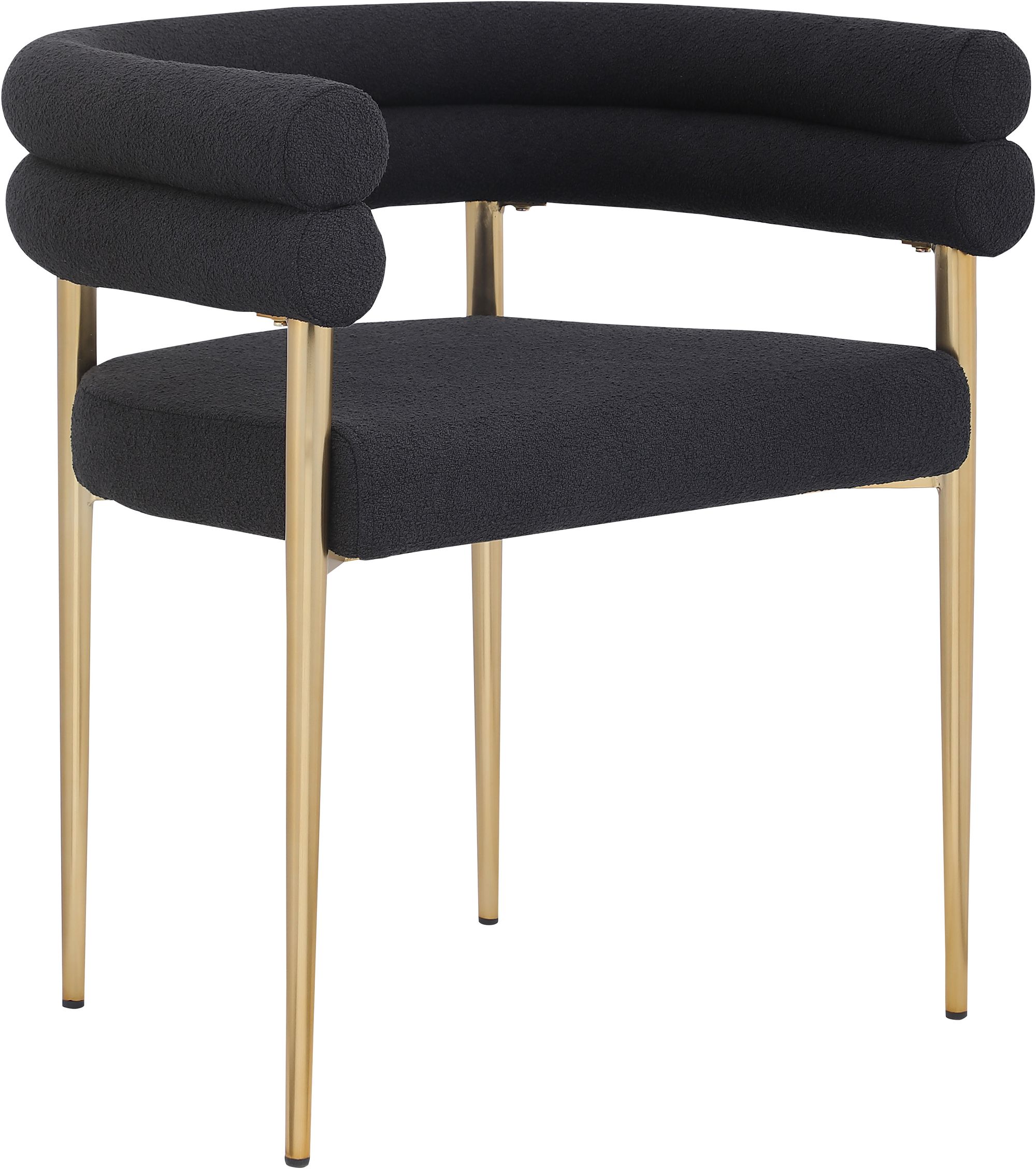Brielle Boucle Fabric Dining Chair with Brushed Brass Base