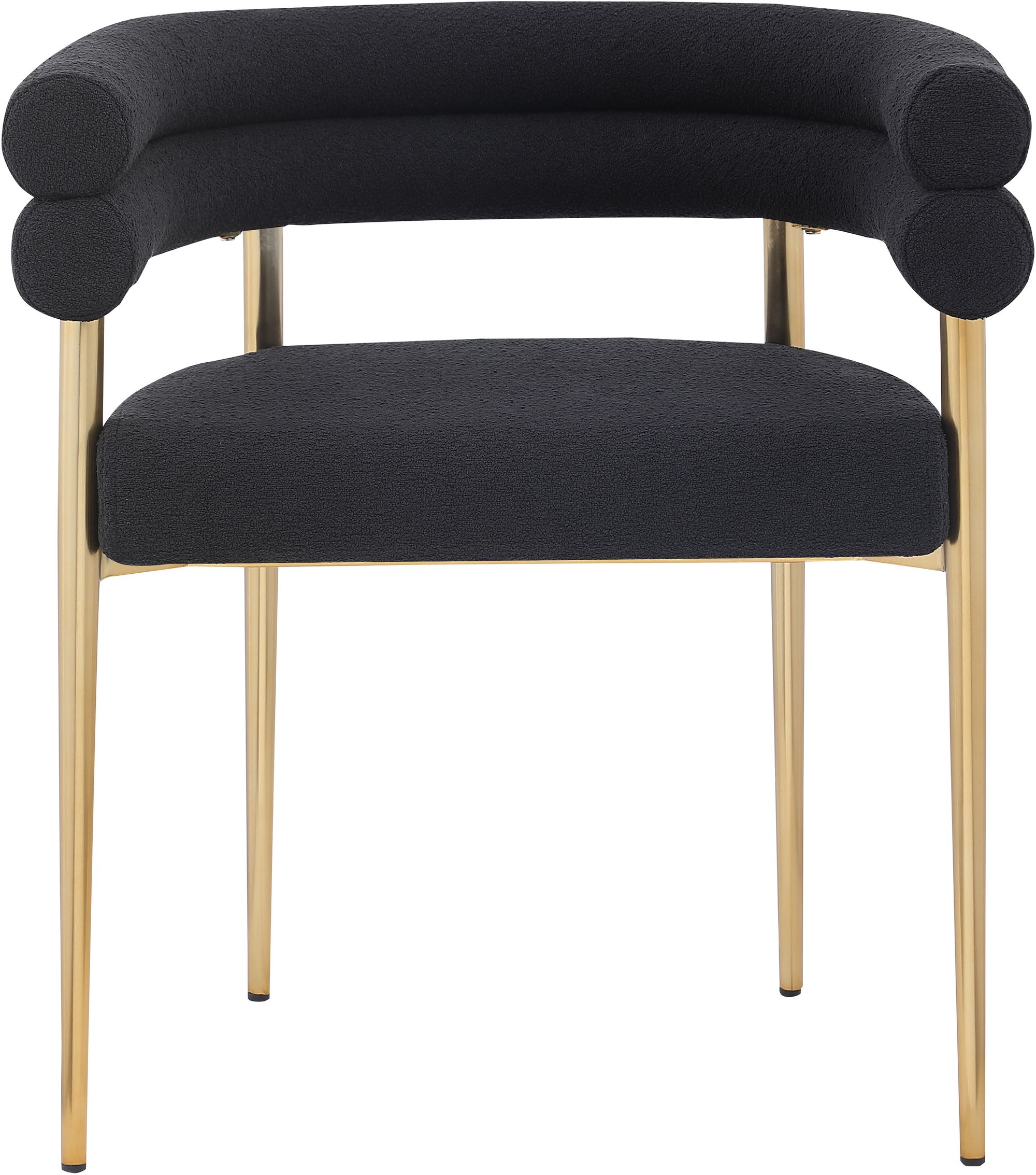 Brielle Boucle Fabric Dining Chair with Brushed Brass Base