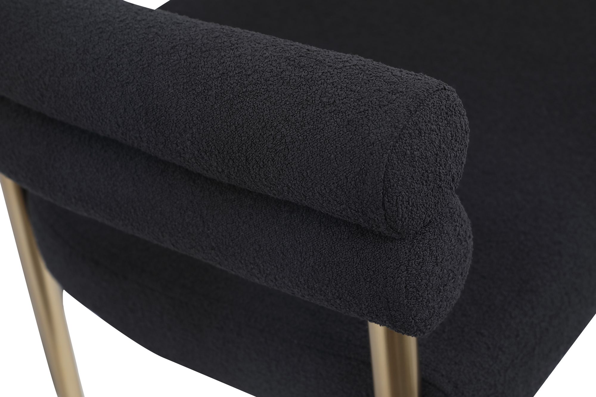 Brielle Boucle Fabric Dining Chair with Brushed Brass Base
