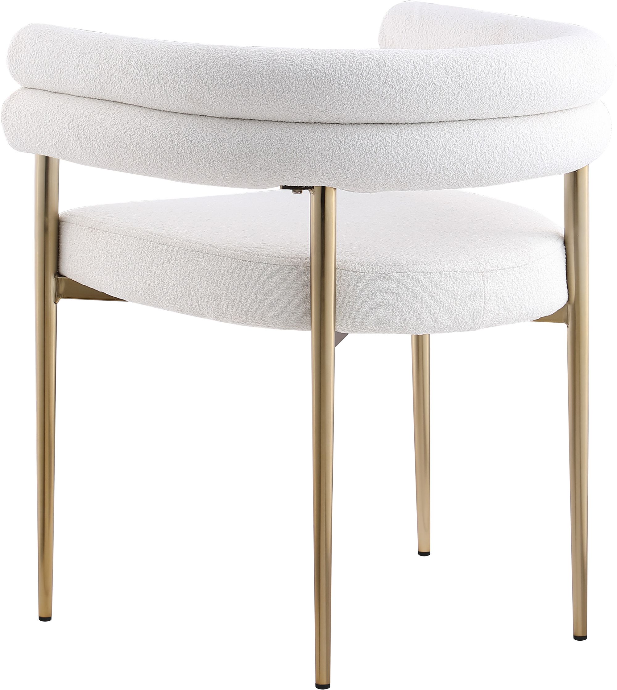 Brielle Boucle Fabric Dining Chair with Brushed Brass Base