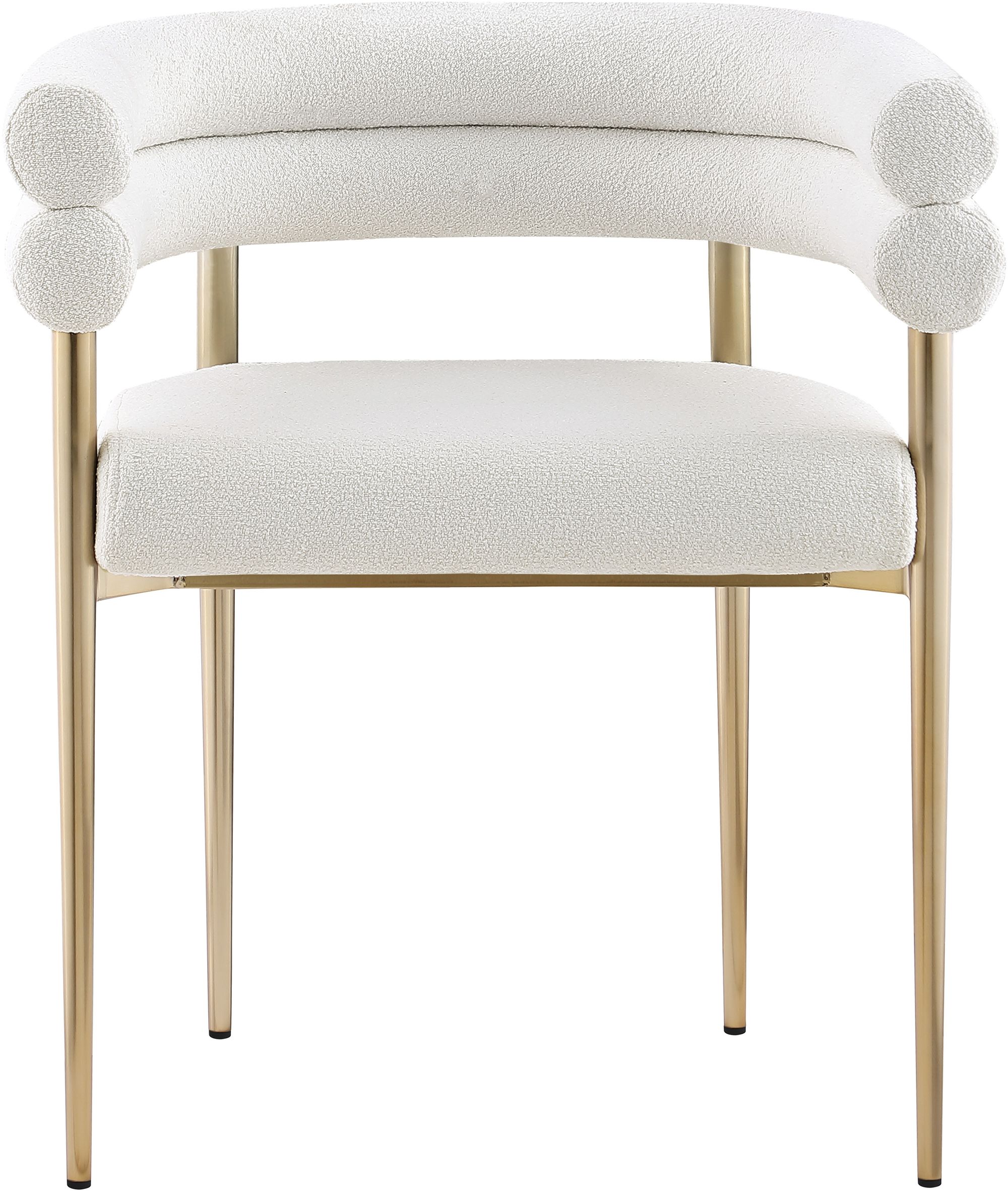 Brielle Boucle Fabric Dining Chair with Brushed Brass Base
