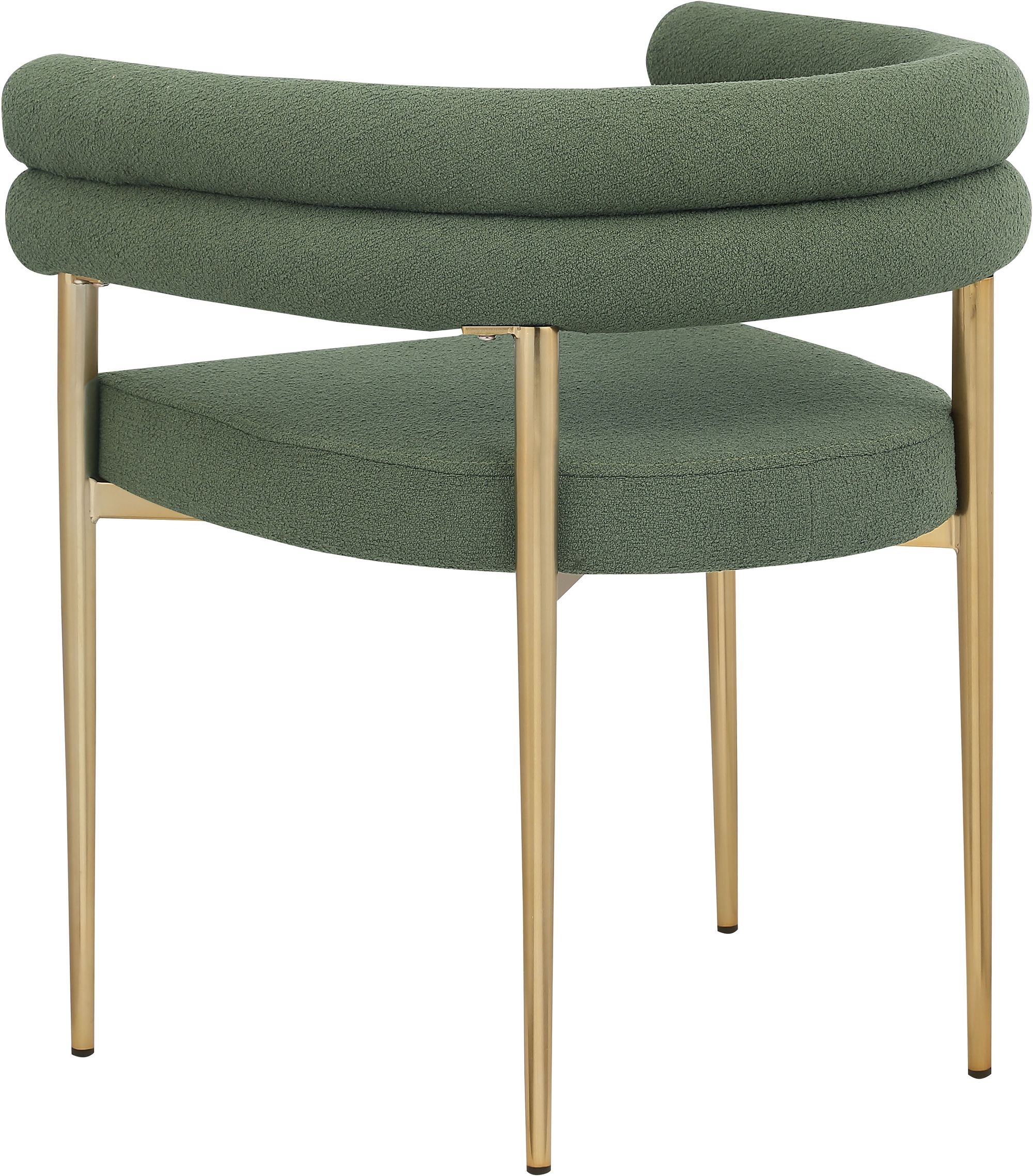 Brielle Boucle Fabric Dining Chair with Brushed Brass Base