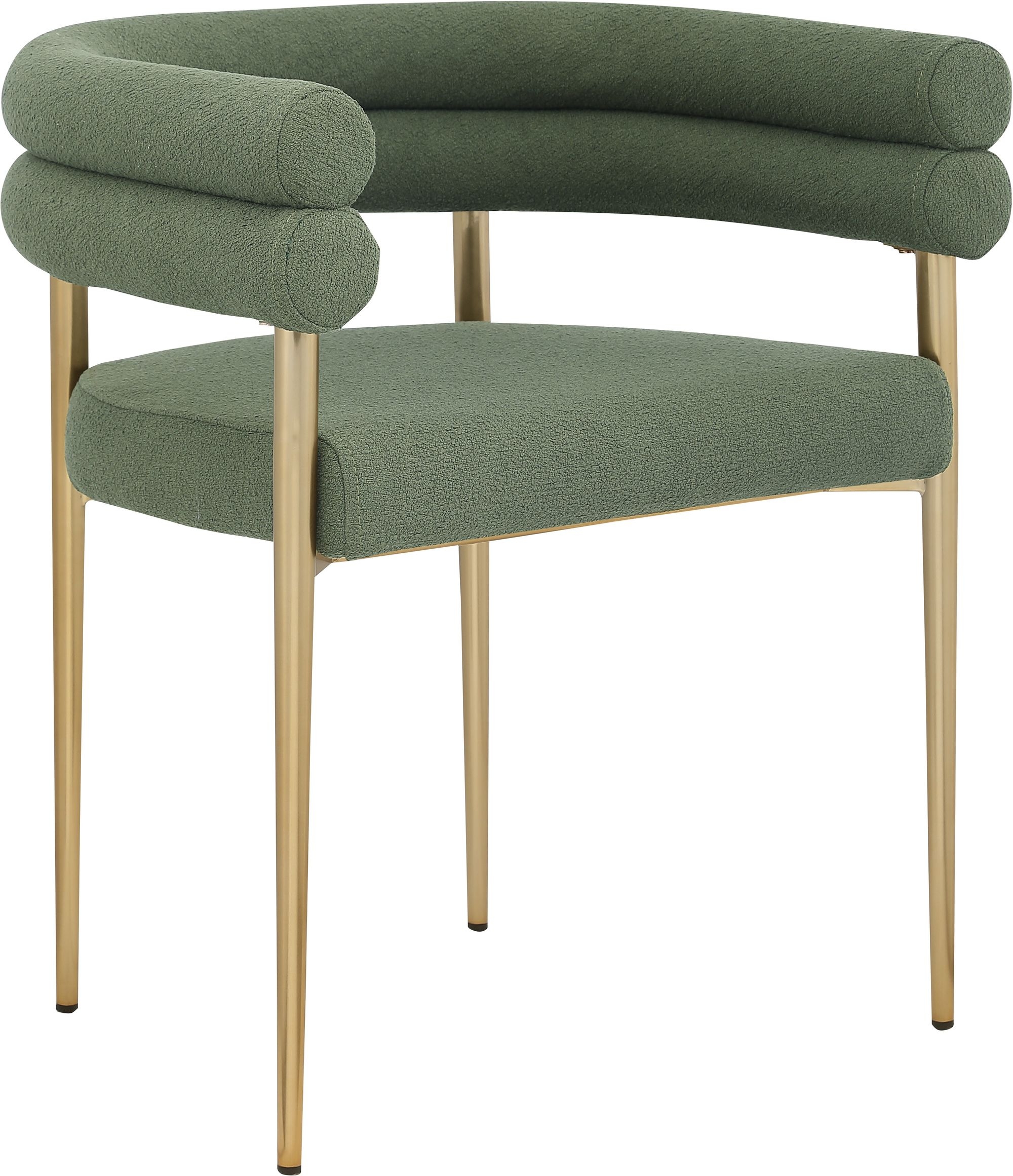 Brielle Boucle Fabric Dining Chair with Brushed Brass Base