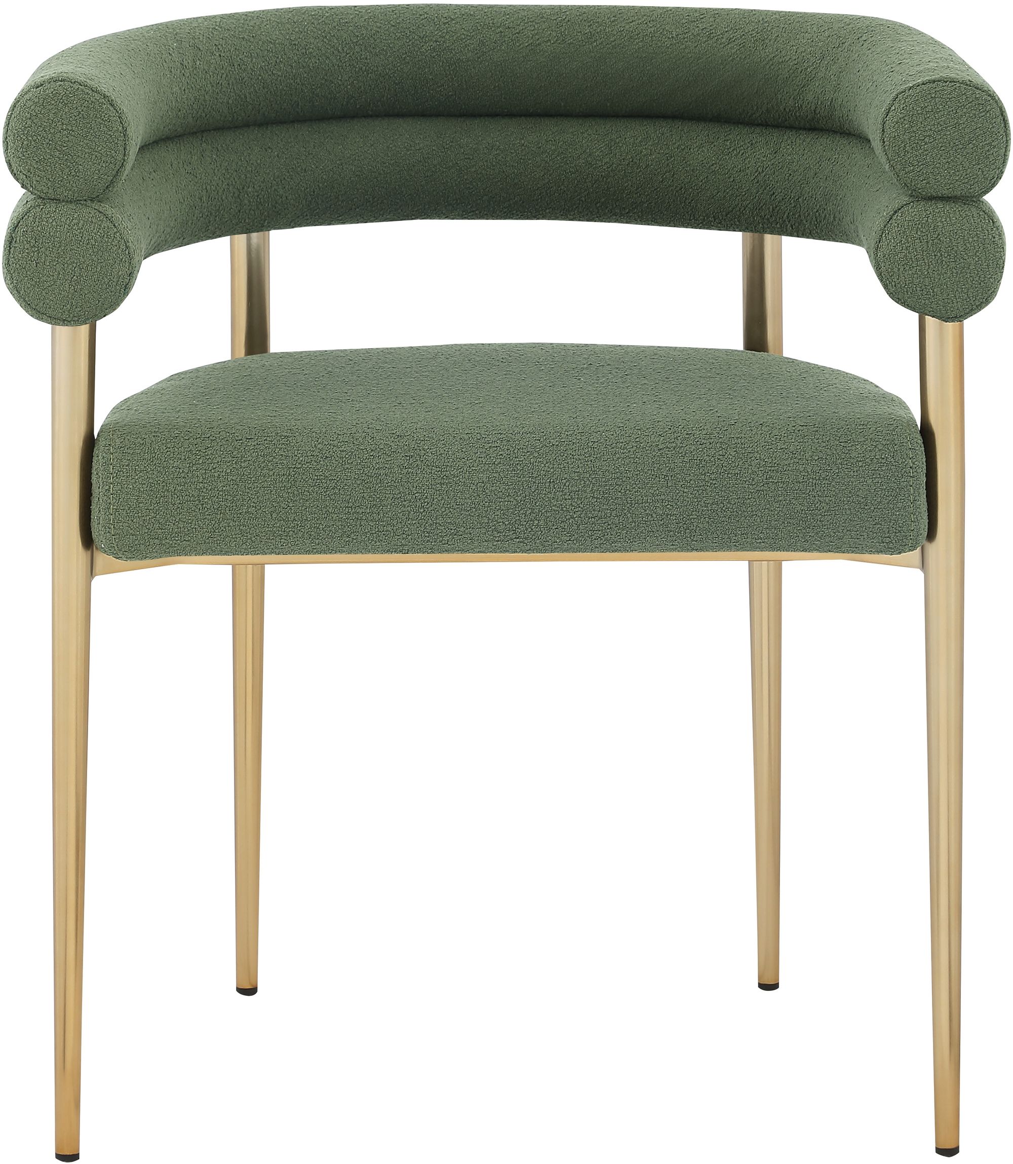 Brielle Boucle Fabric Dining Chair with Brushed Brass Base