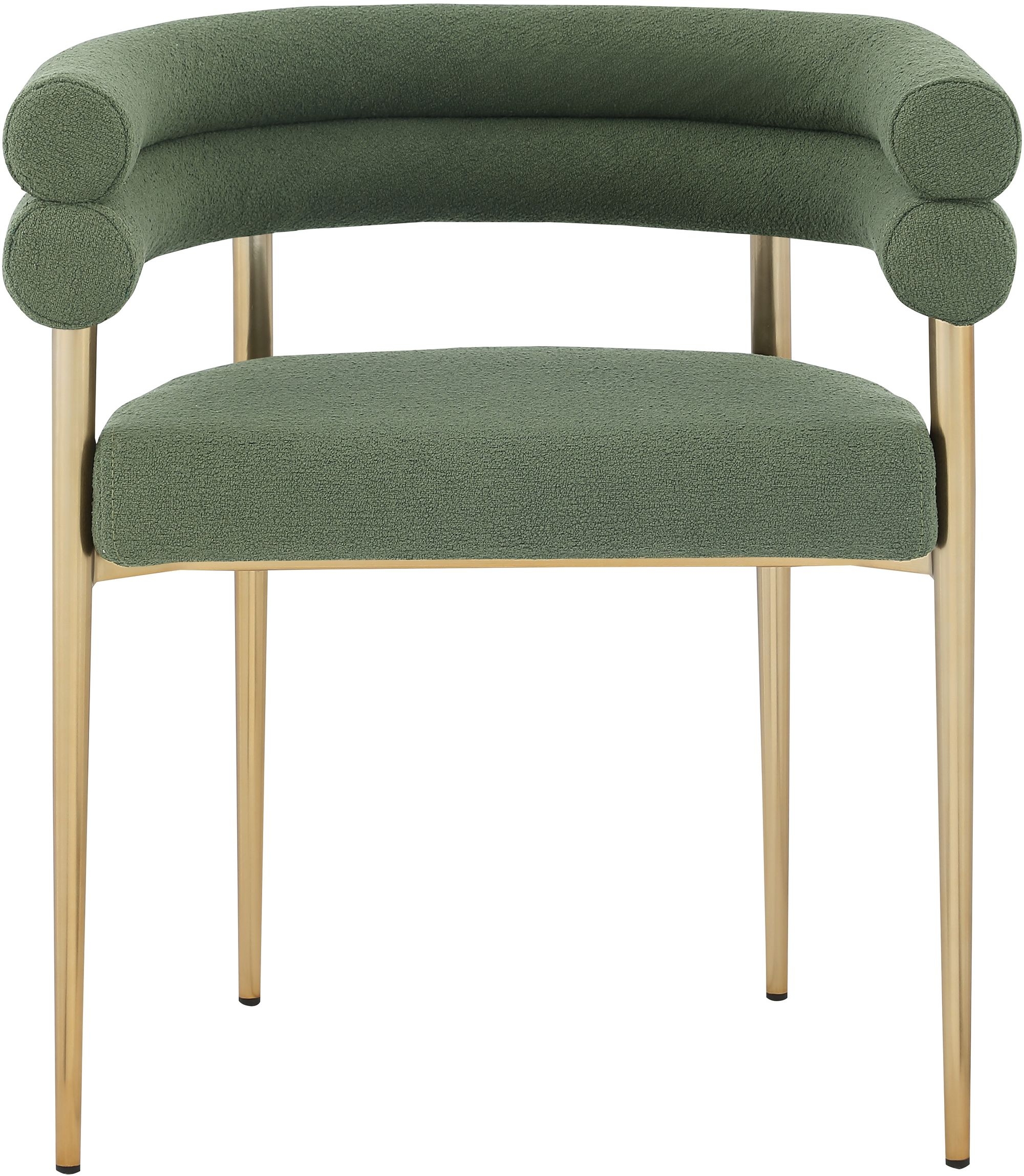 Brielle Boucle Fabric Dining Chair with Brushed Brass Base
