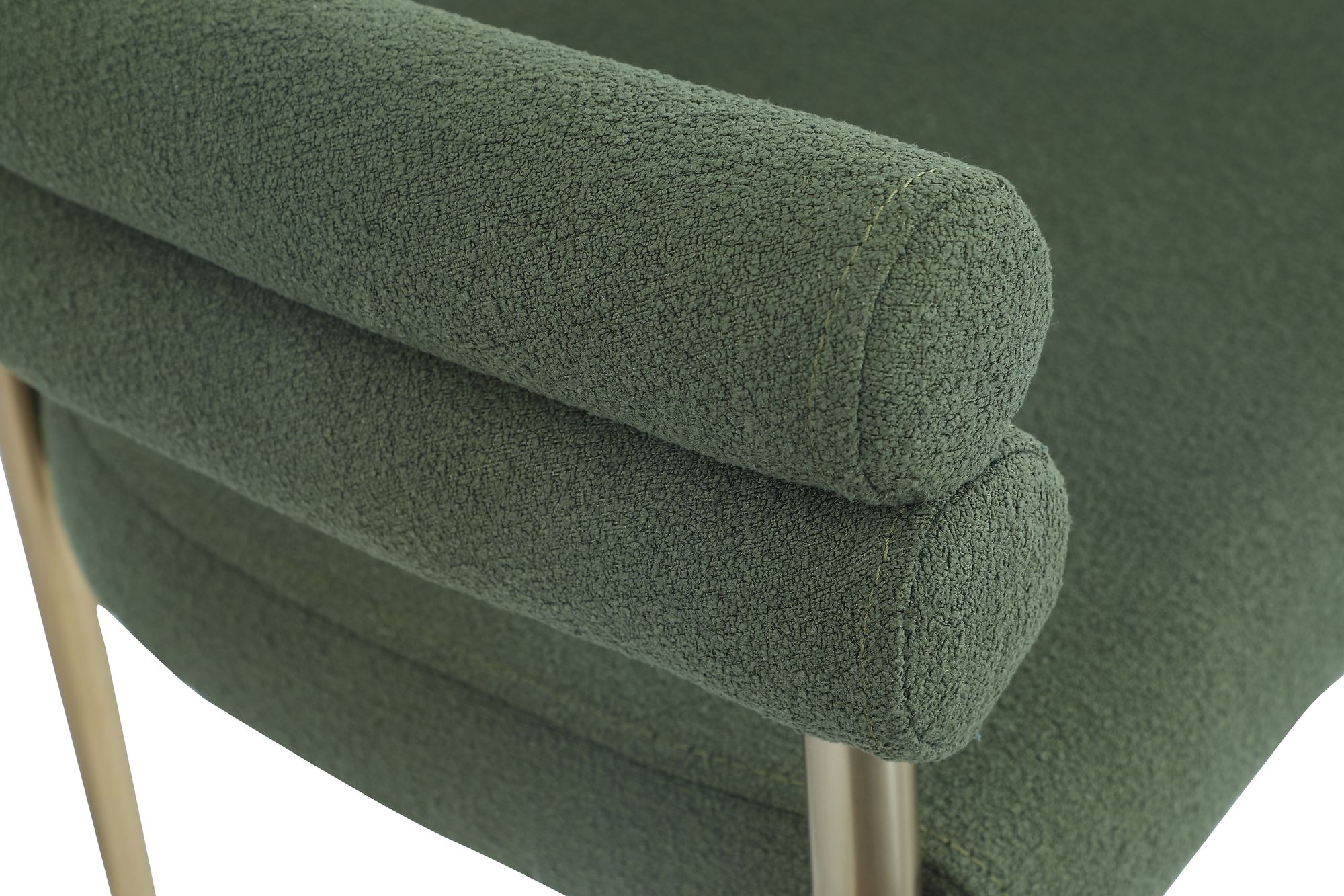 Brielle Boucle Fabric Dining Chair with Brushed Brass Base