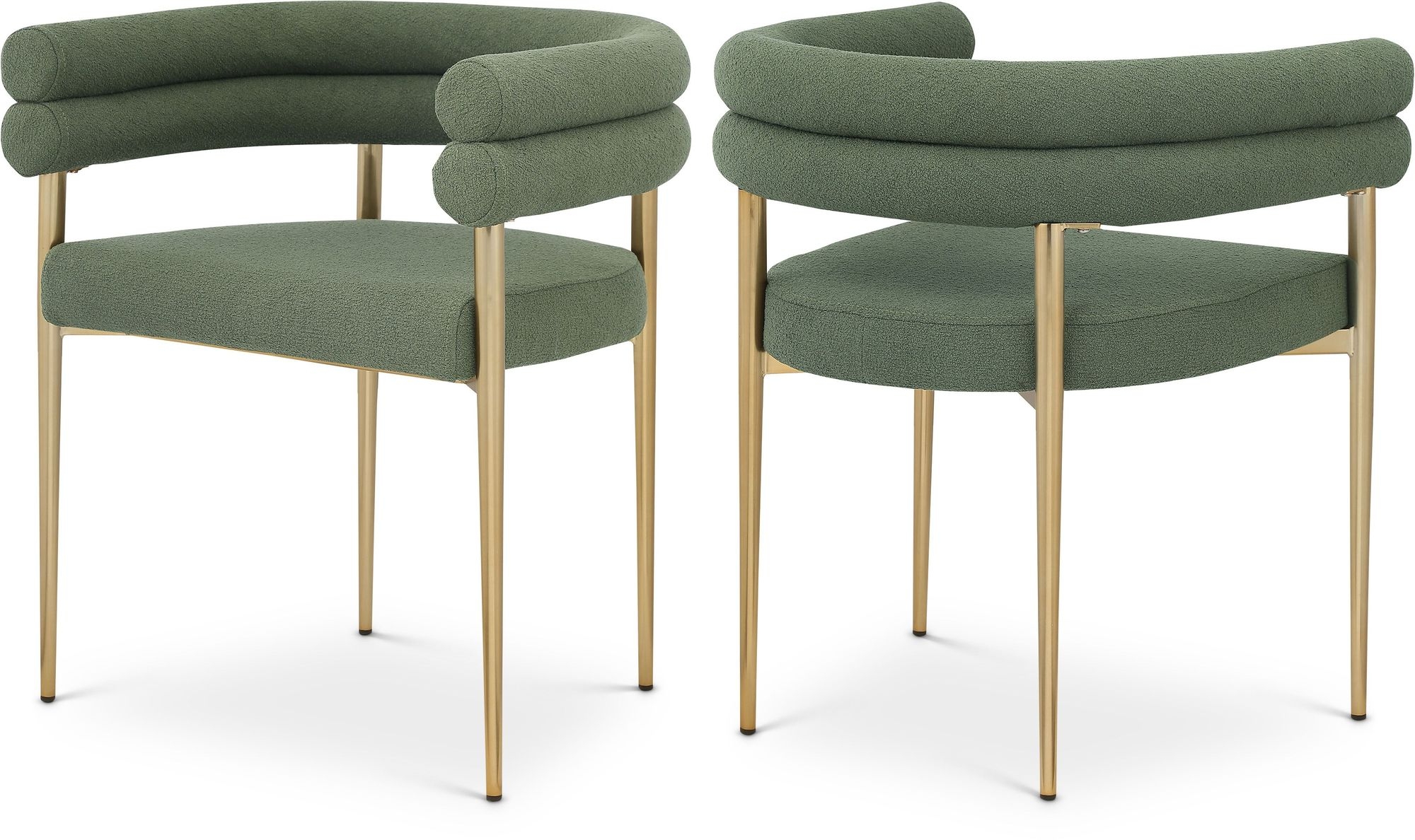 Brielle Boucle Fabric Dining Chair with Brushed Brass Base