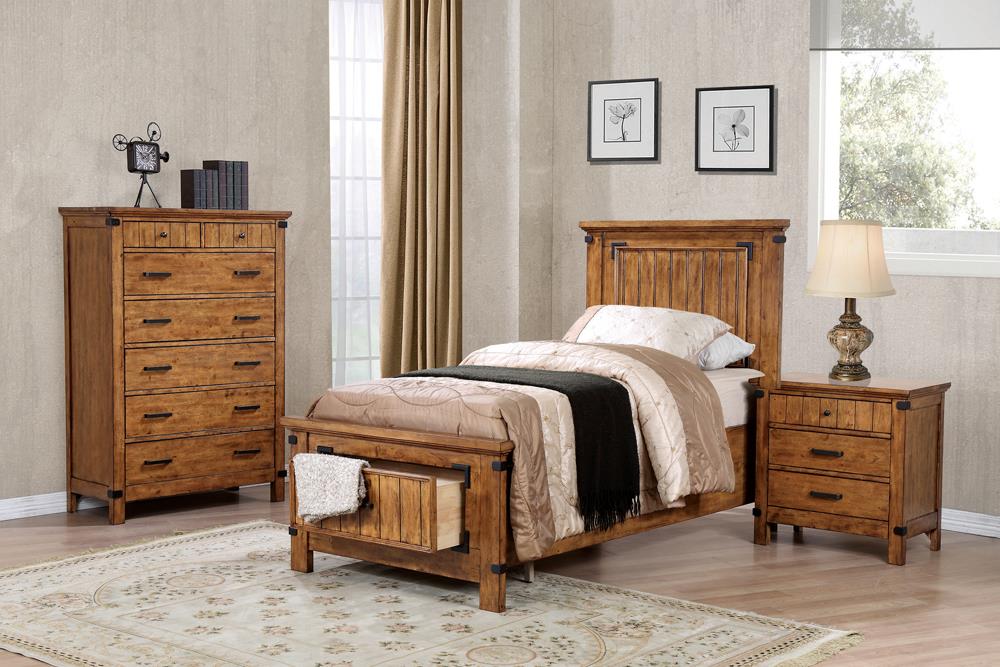 Brenner Wood Panel Storage Bed, Twin Size