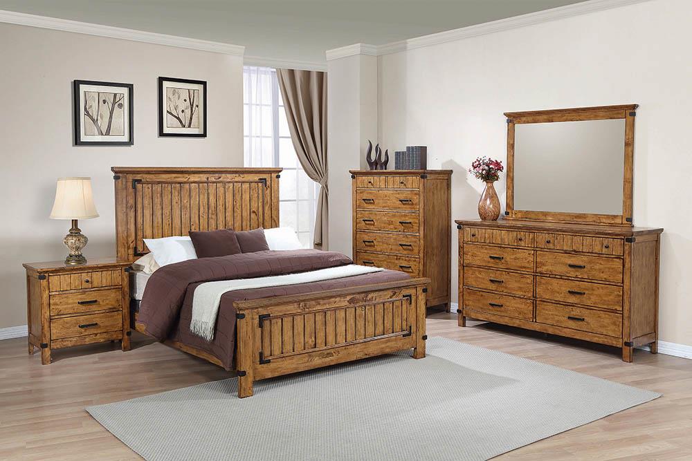 Brenner Wood Panel Bed, California King Size