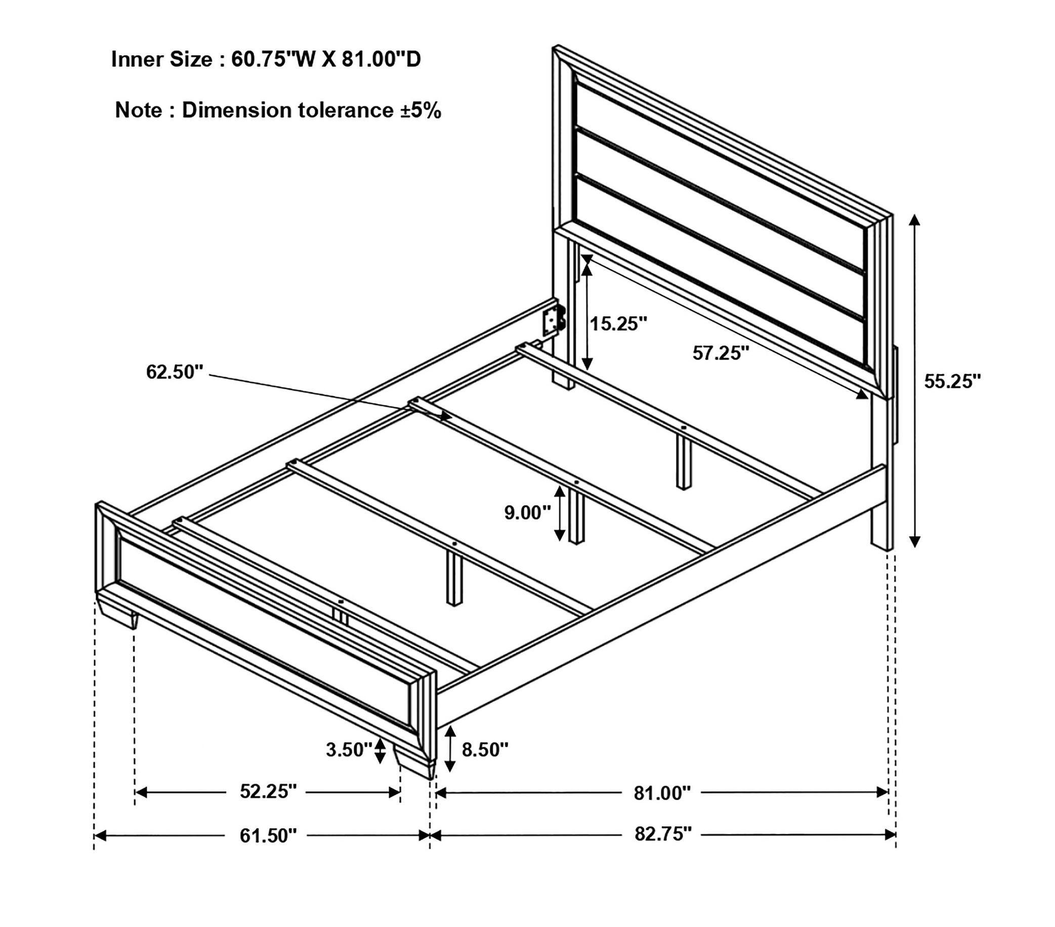 Brandon Wood Panel Bed