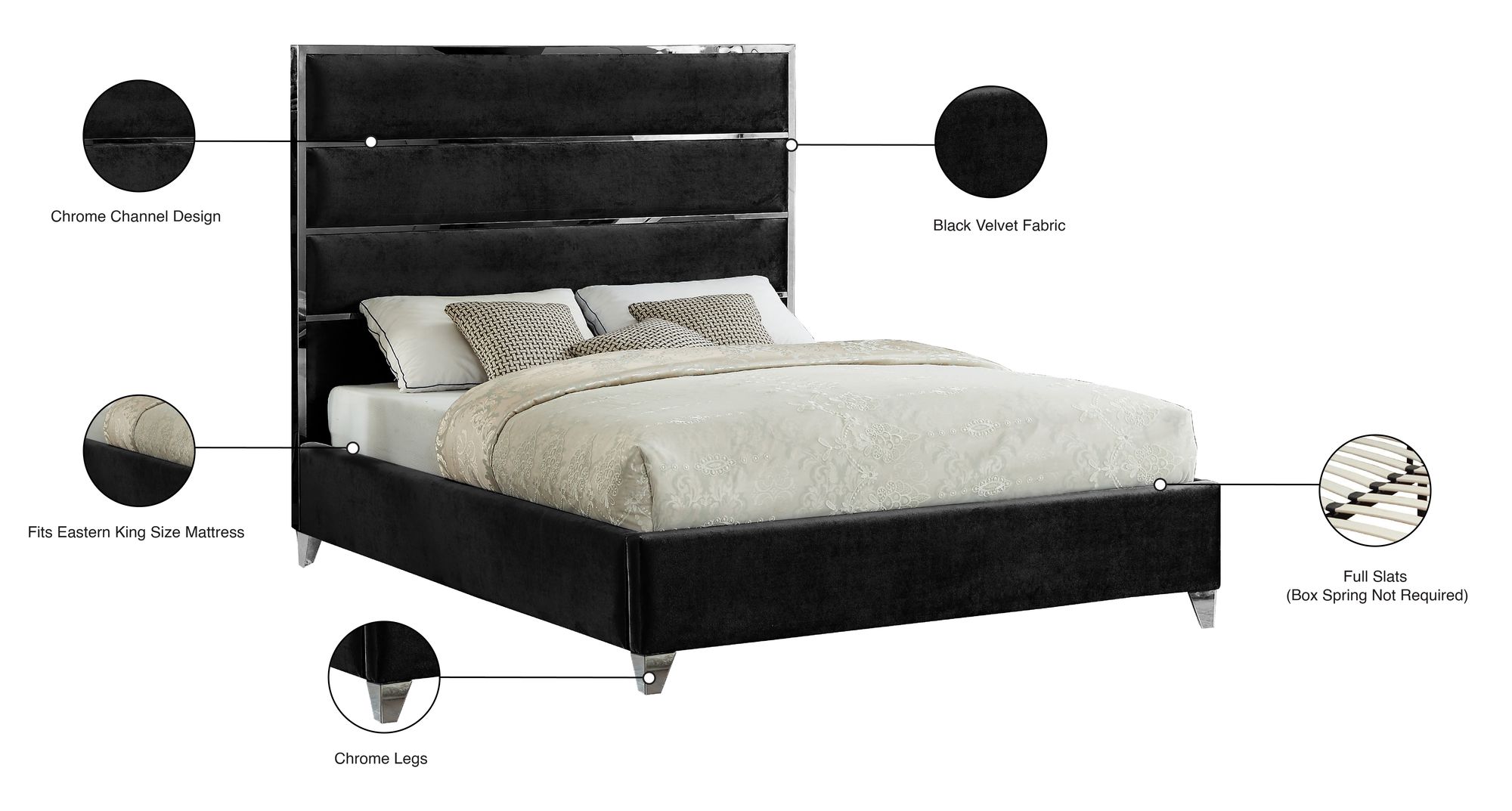 Zuma Velvet King Size Bed