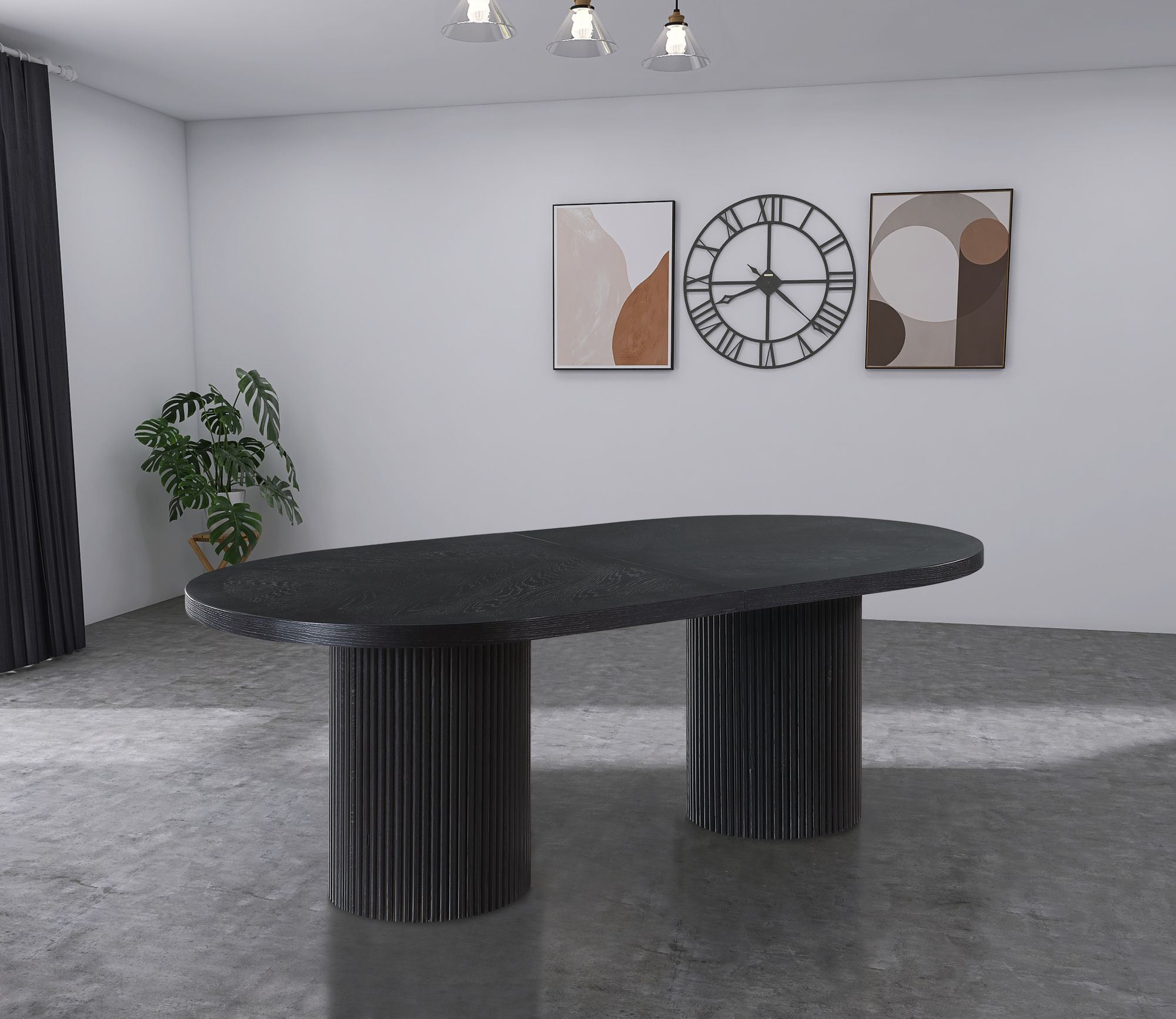 Belinda Extendable Oval Oak Wood Veneer Dining Table