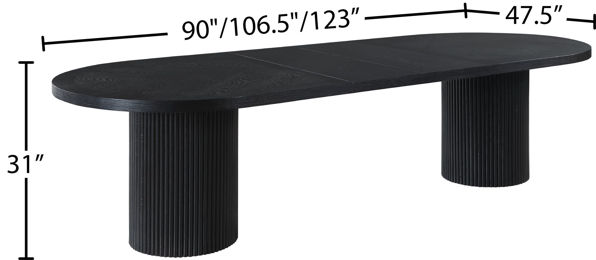 Belinda Extendable Oval Oak Wood Veneer Dining Table