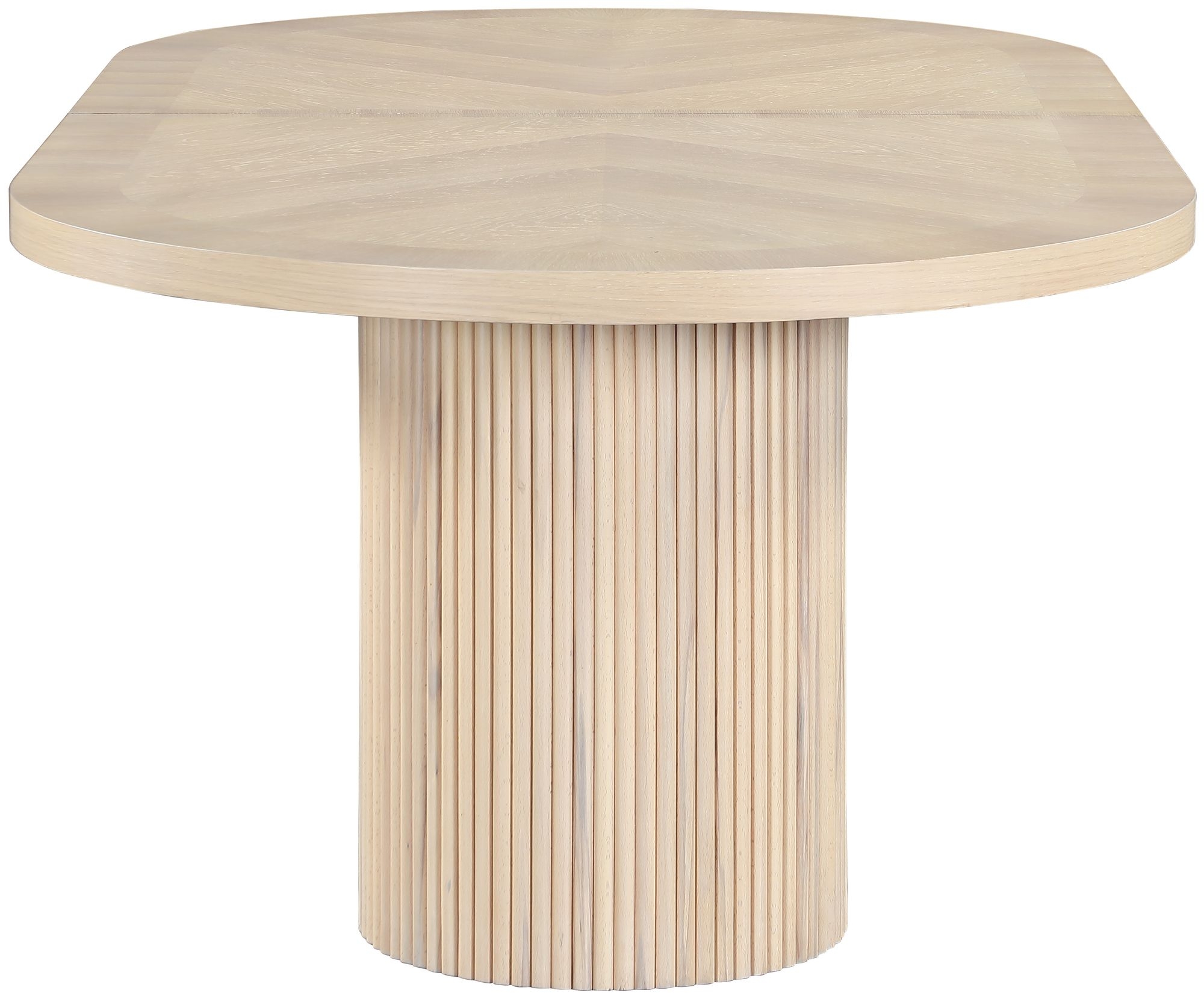 Belinda Extendable Oval Oak Wood Veneer Dining Table
