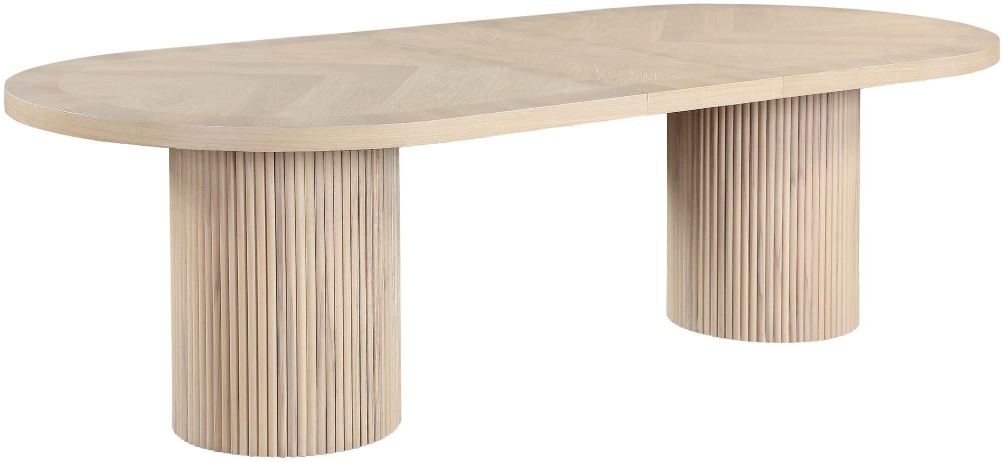 Belinda Extendable Oval Oak Wood Veneer Dining Table