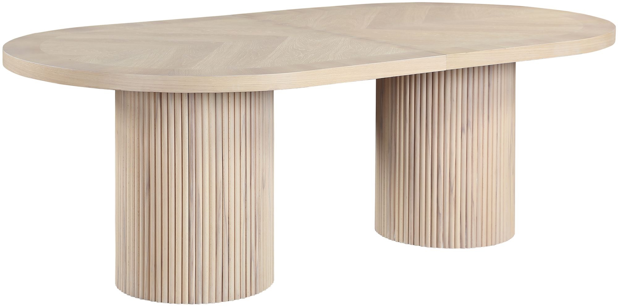 Belinda Extendable Oval Oak Wood Veneer Dining Table