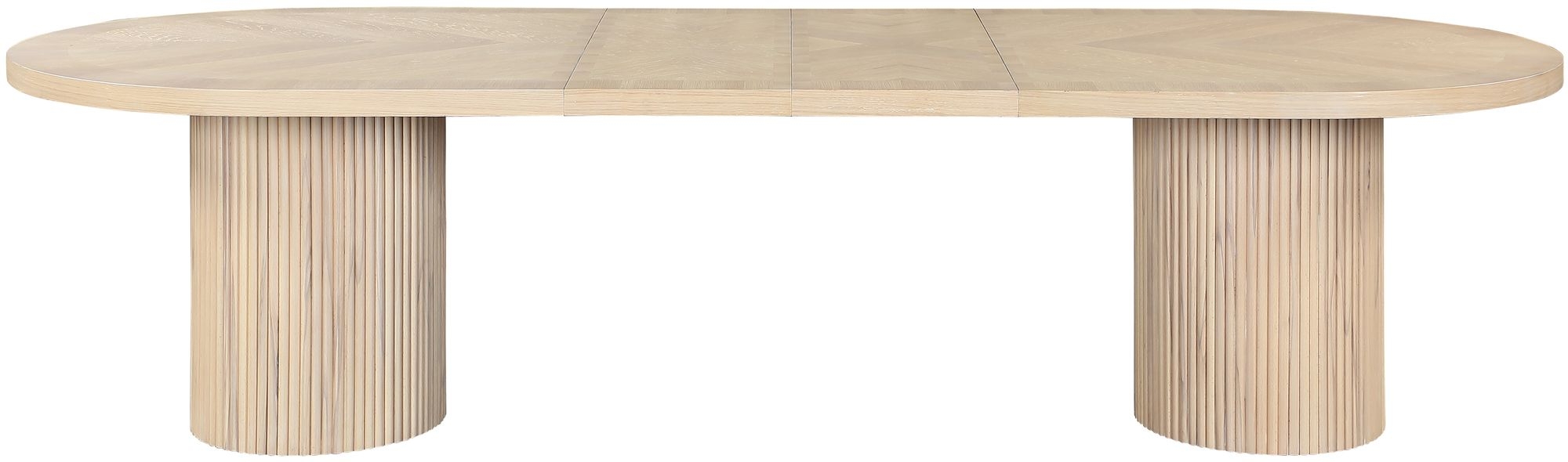 Belinda Extendable Oval Oak Wood Veneer Dining Table
