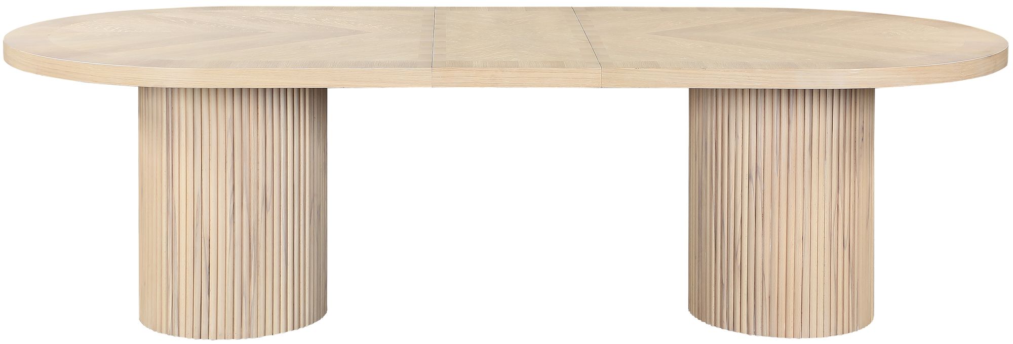 Belinda Extendable Oval Oak Wood Veneer Dining Table