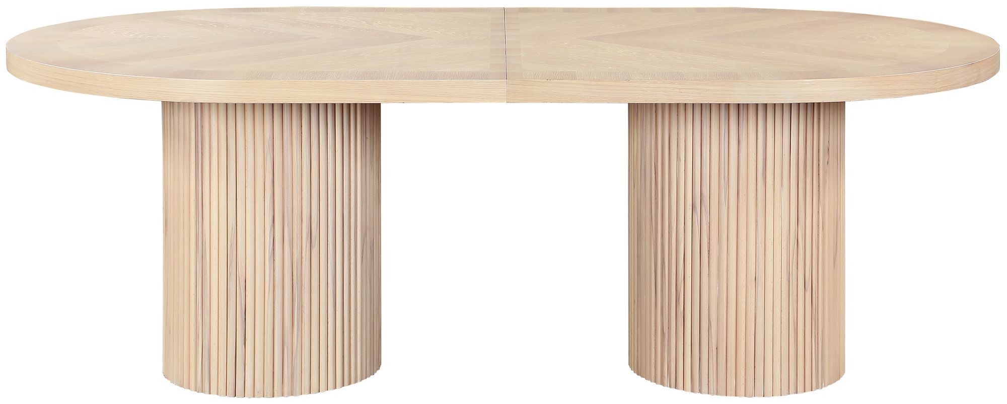 Belinda Extendable Oval Oak Wood Veneer Dining Table