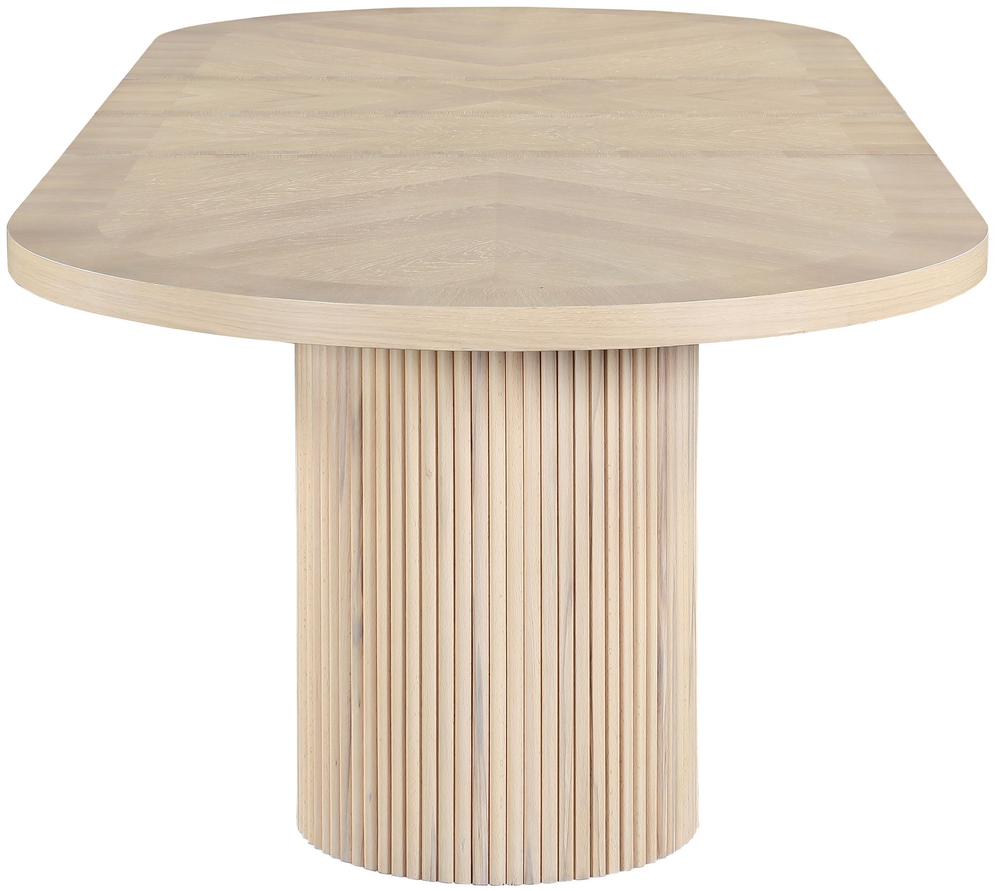Belinda Extendable Oval Oak Wood Veneer Dining Table