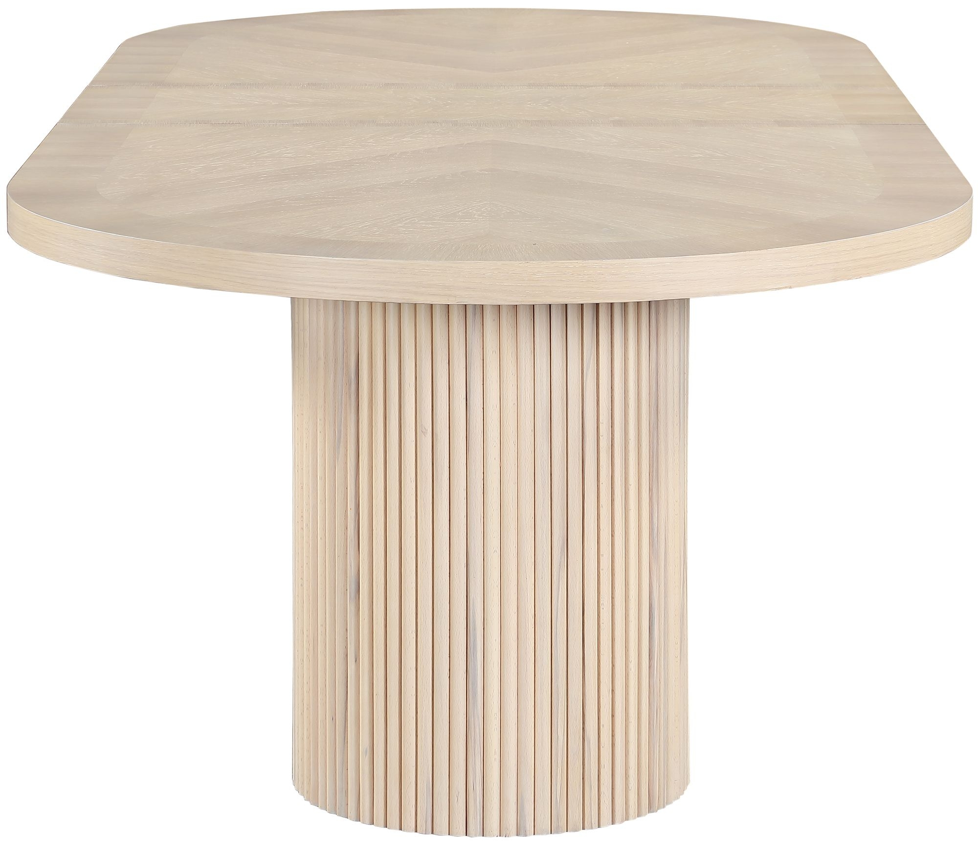 Belinda Extendable Oval Oak Wood Veneer Dining Table