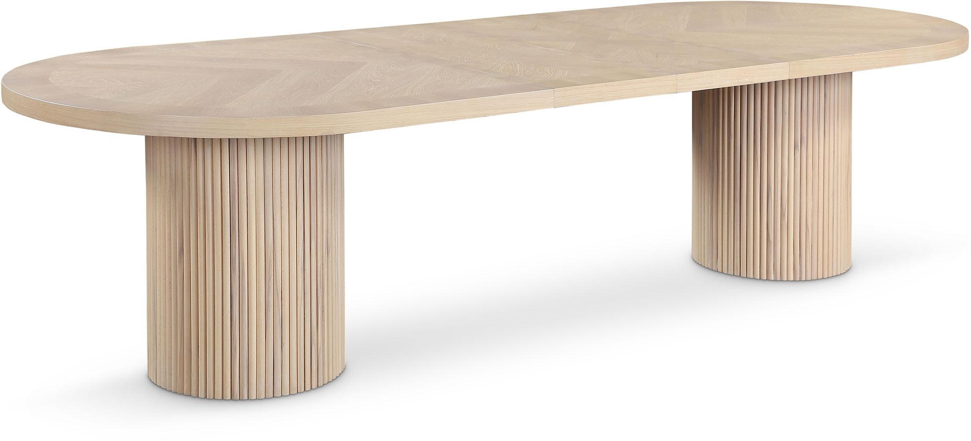 Belinda Extendable Oval Oak Wood Veneer Dining Table