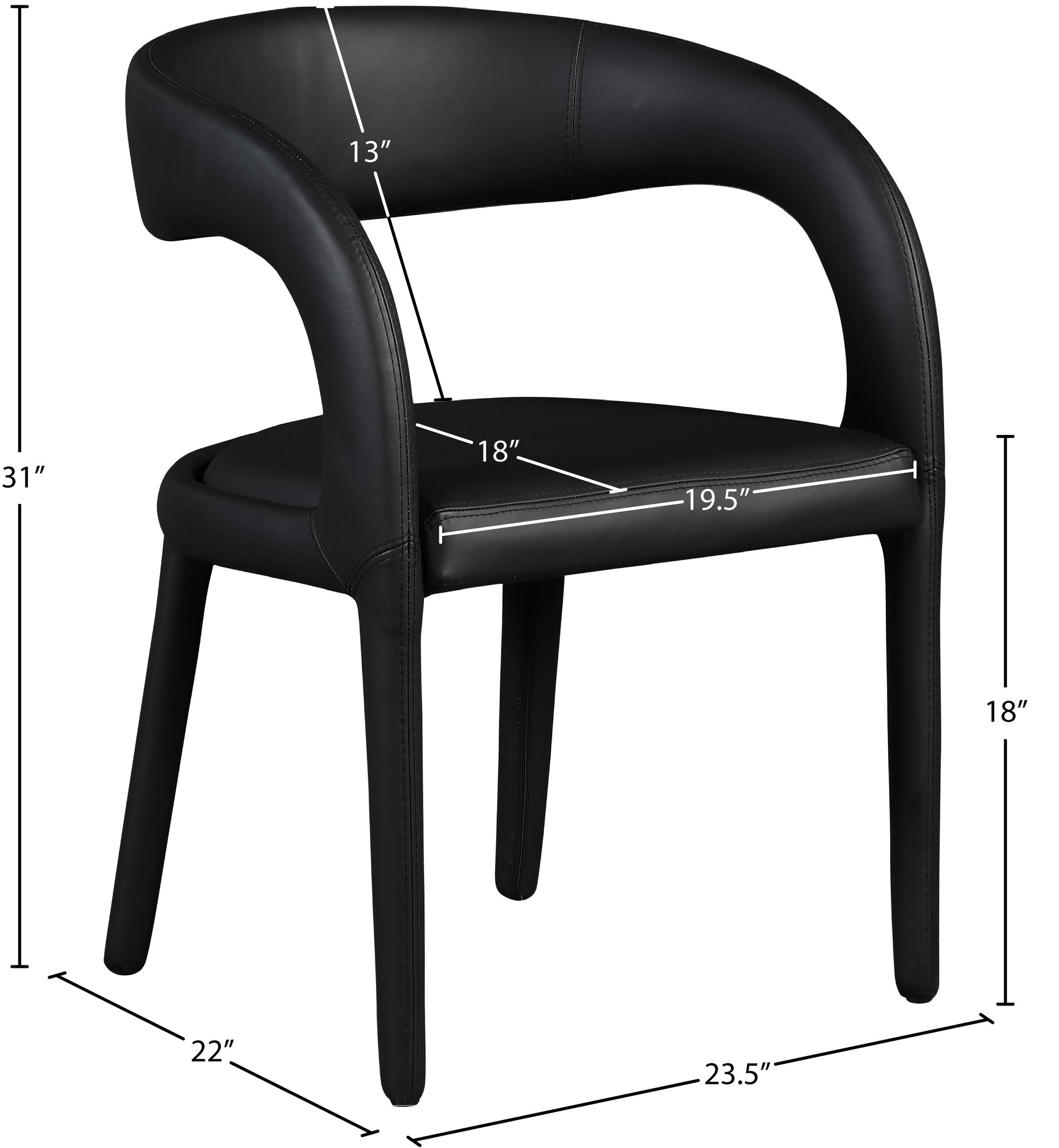 Sylvester Fully Upholstered Faux Leather Dining Chair