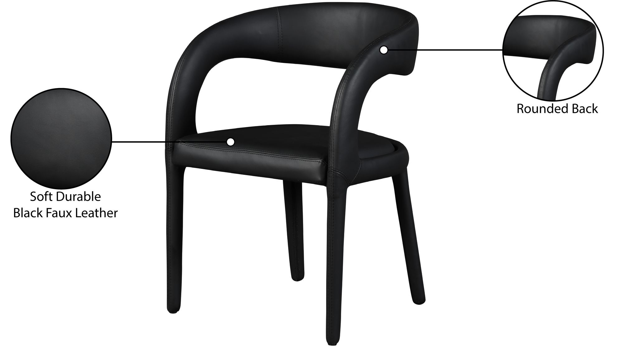 Sylvester Fully Upholstered Faux Leather Dining Chair