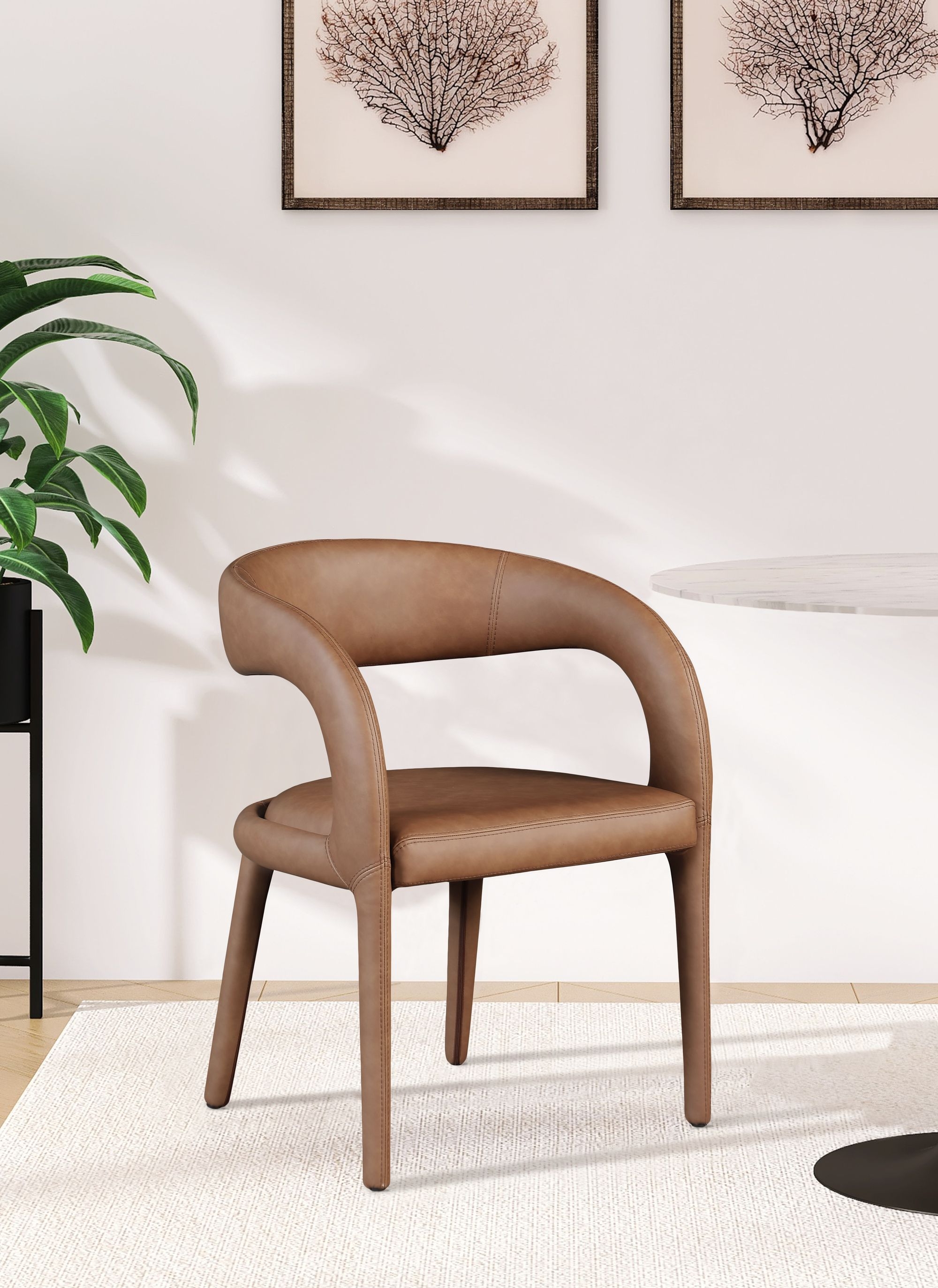 Sylvester Fully Upholstered Faux Leather Dining Chair