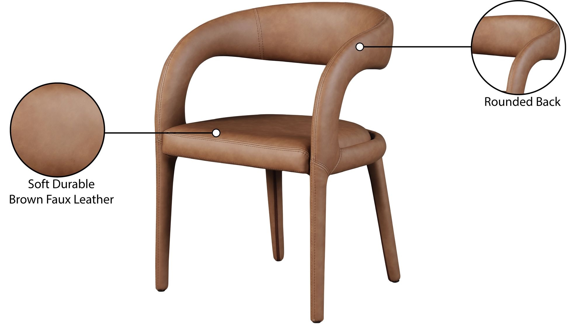Sylvester Fully Upholstered Faux Leather Dining Chair