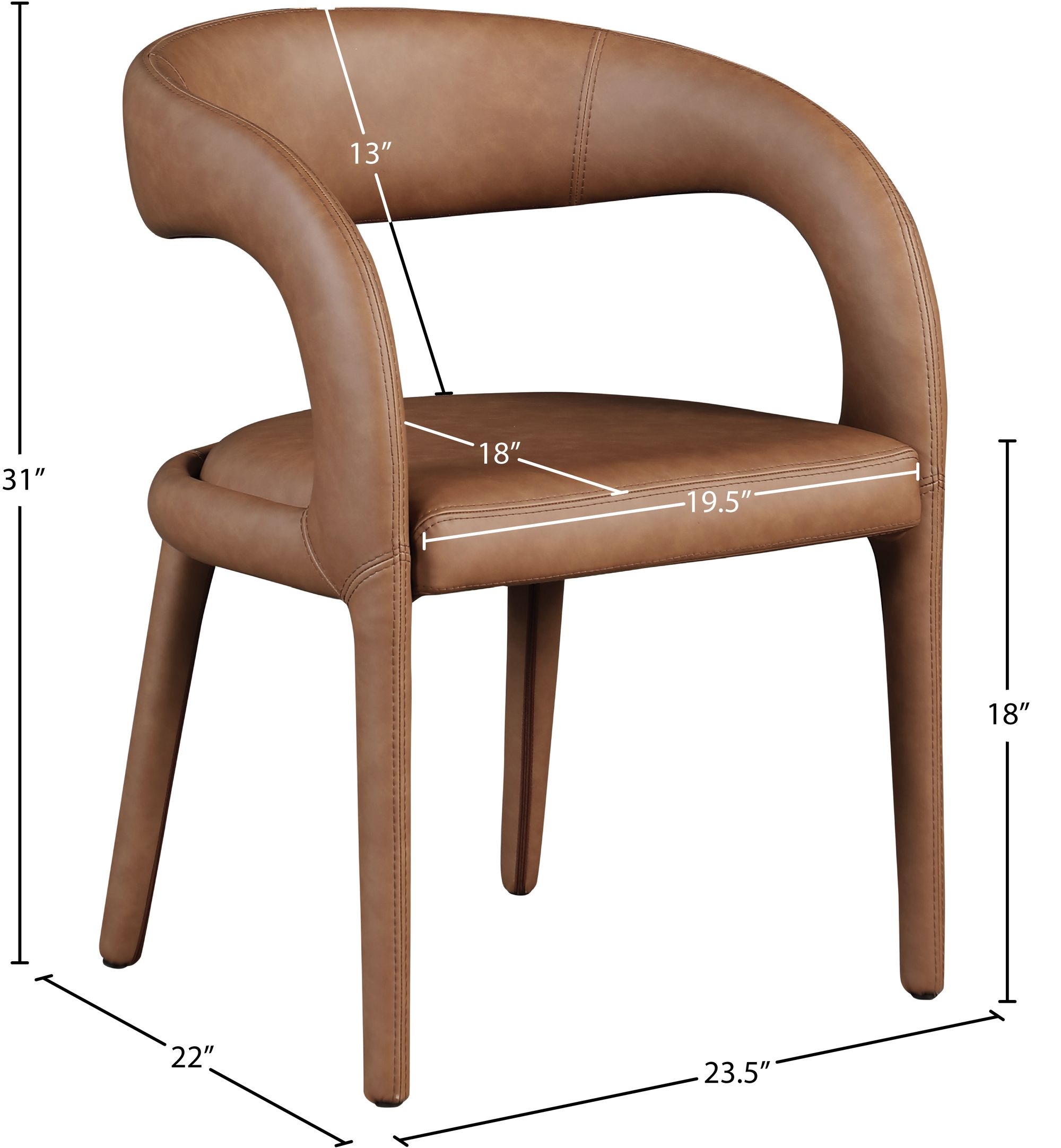 Sylvester Fully Upholstered Faux Leather Dining Chair