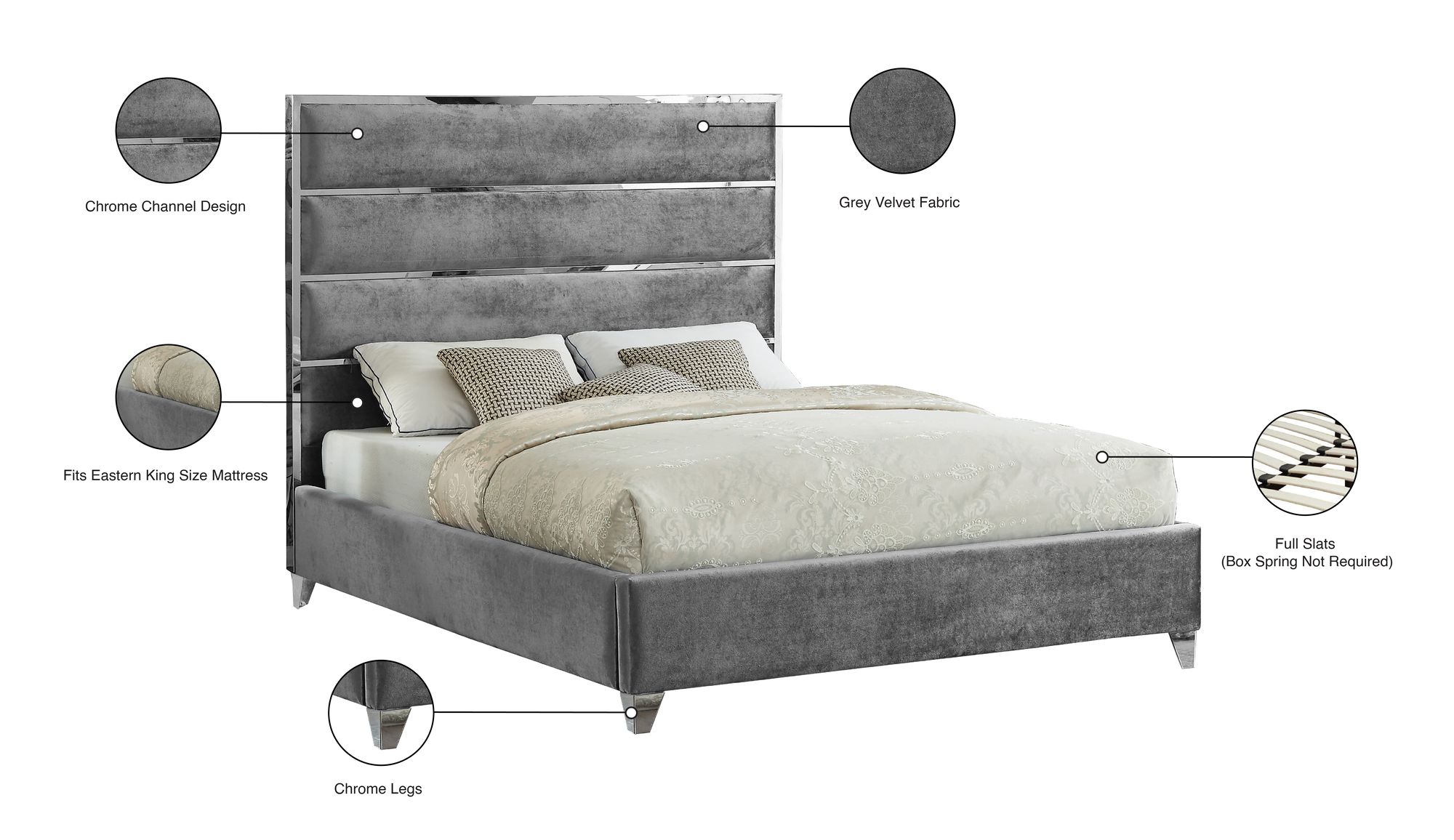 Zuma Velvet King Size Bed