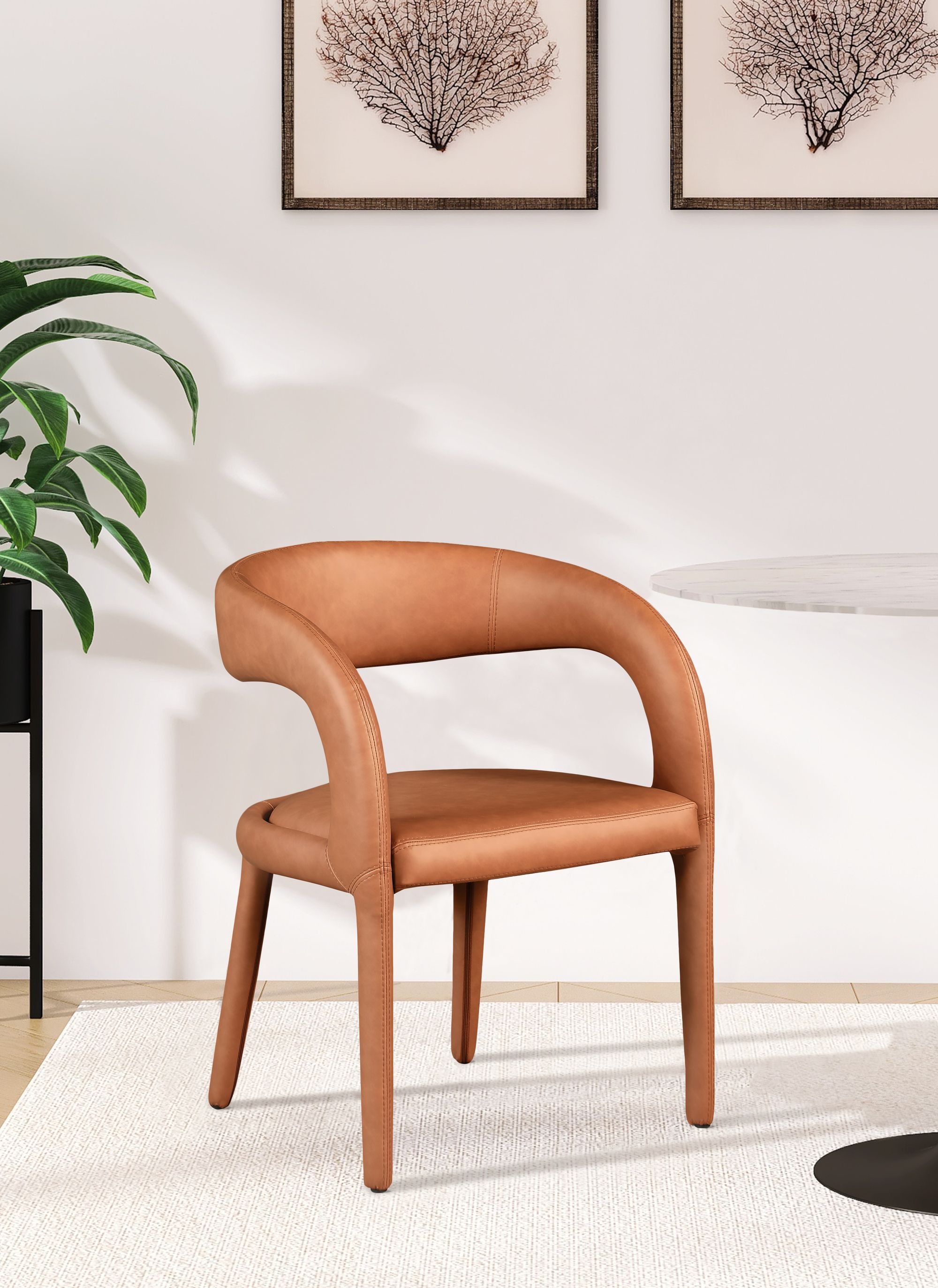 Sylvester Fully Upholstered Faux Leather Dining Chair