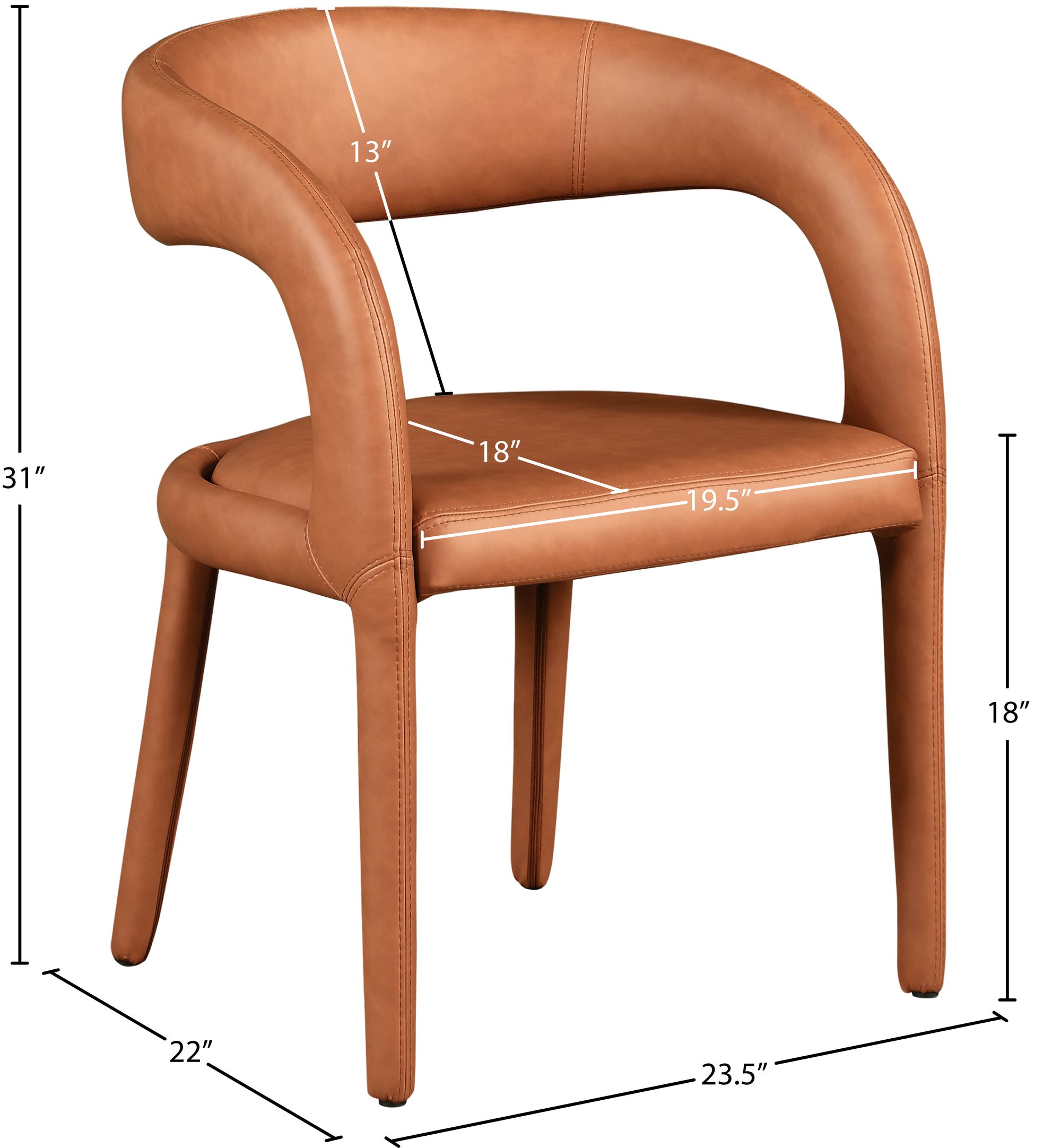 Sylvester Fully Upholstered Faux Leather Dining Chair