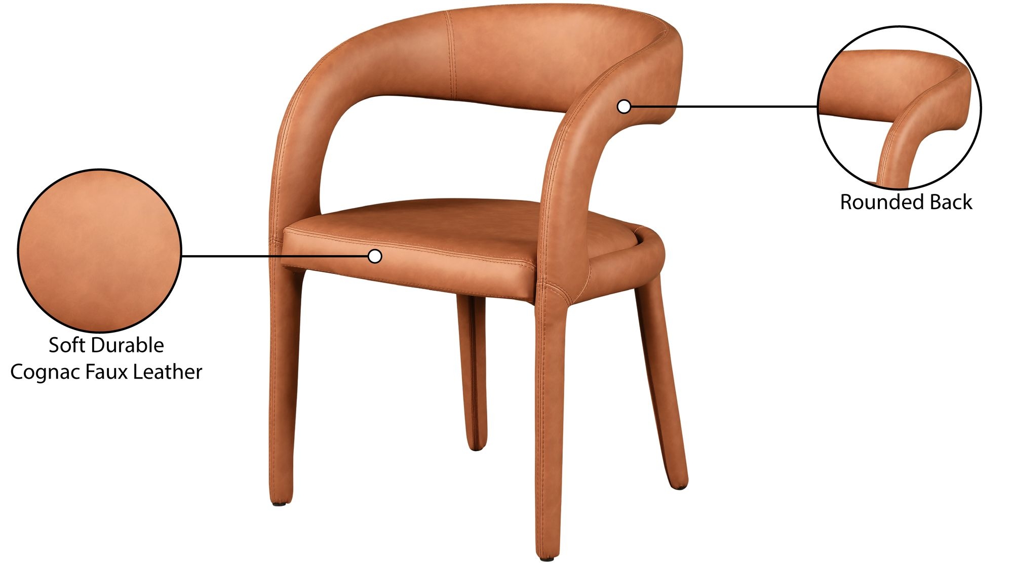 Sylvester Fully Upholstered Faux Leather Dining Chair