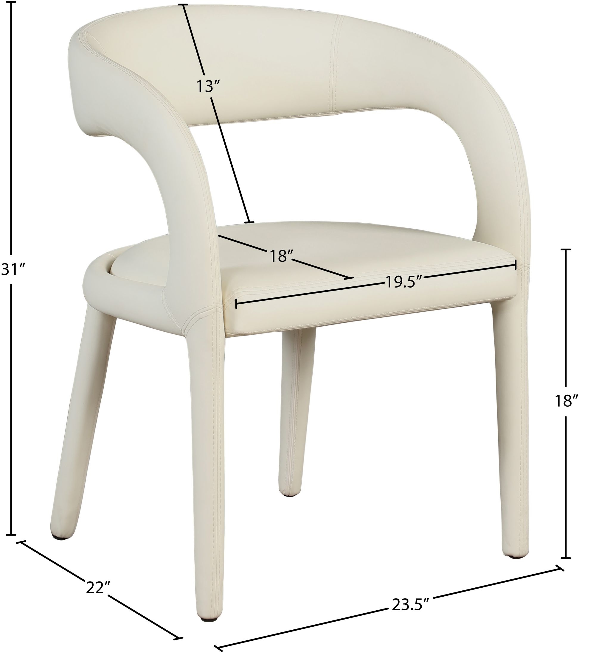 Sylvester Fully Upholstered Faux Leather Dining Chair