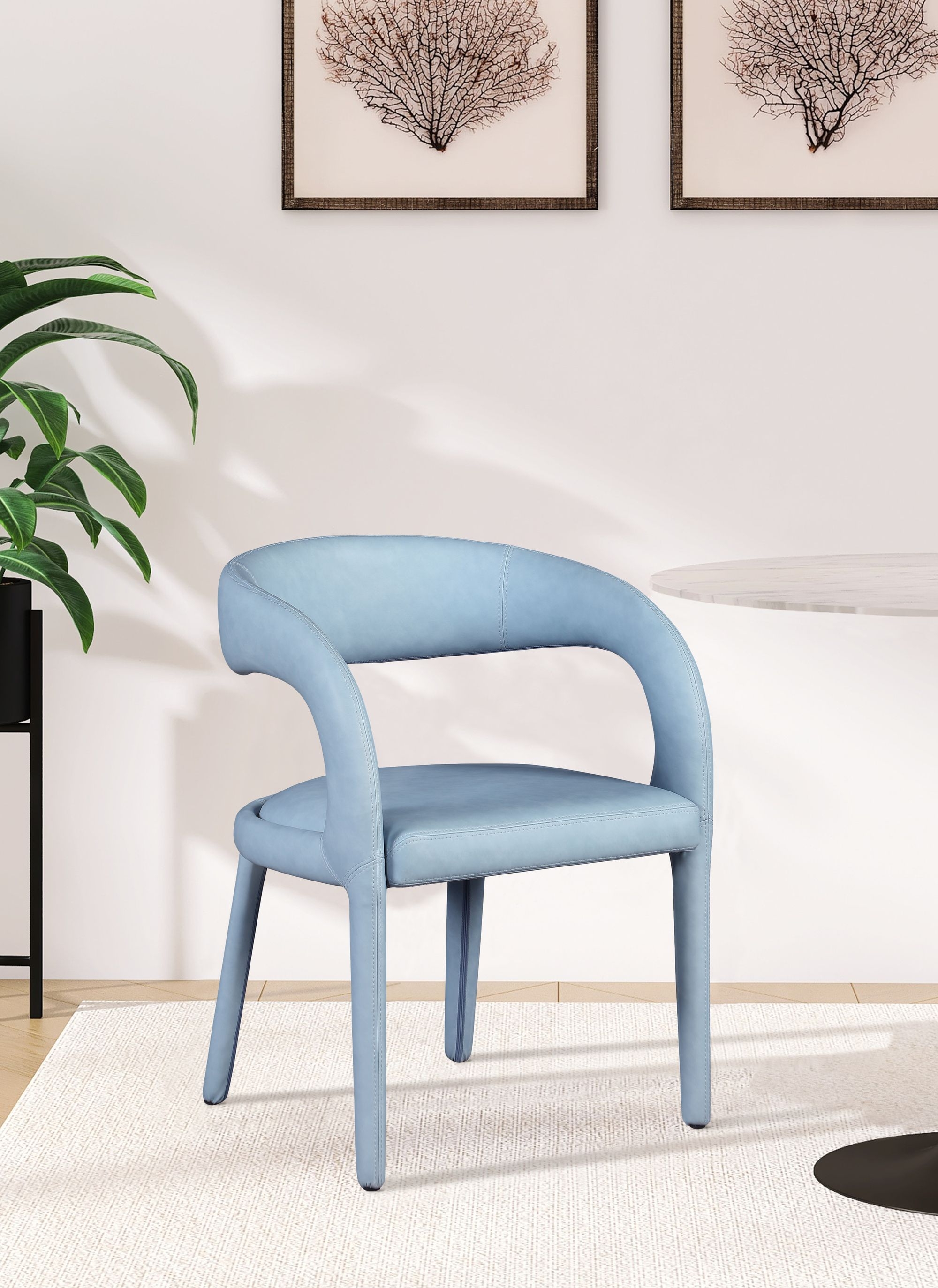Sylvester Fully Upholstered Faux Leather Dining Chair