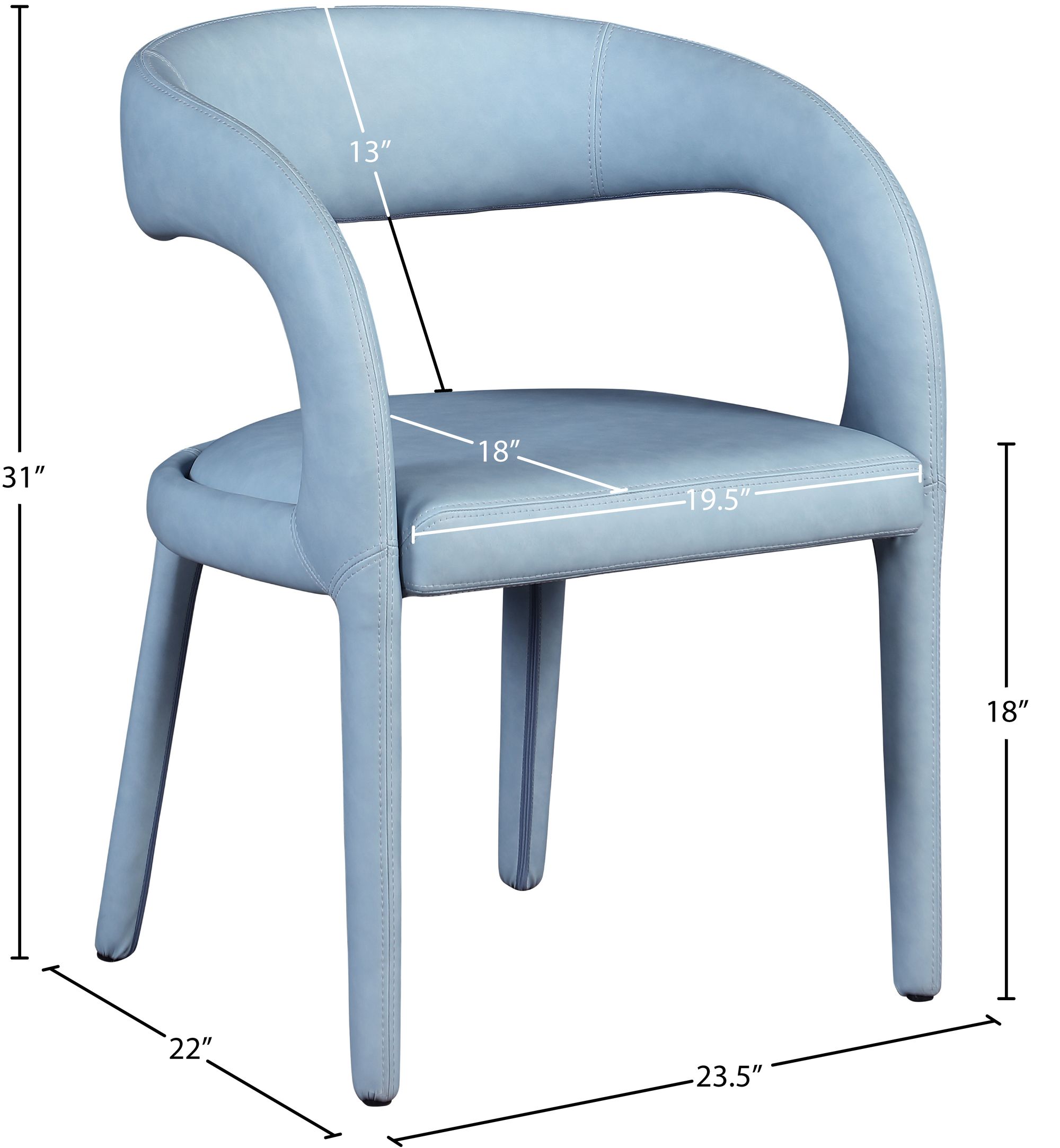 Sylvester Fully Upholstered Faux Leather Dining Chair