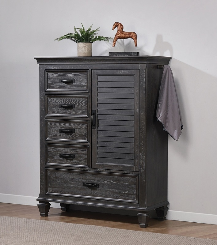 Franco Wood Chest w/5 Drawers & Door
