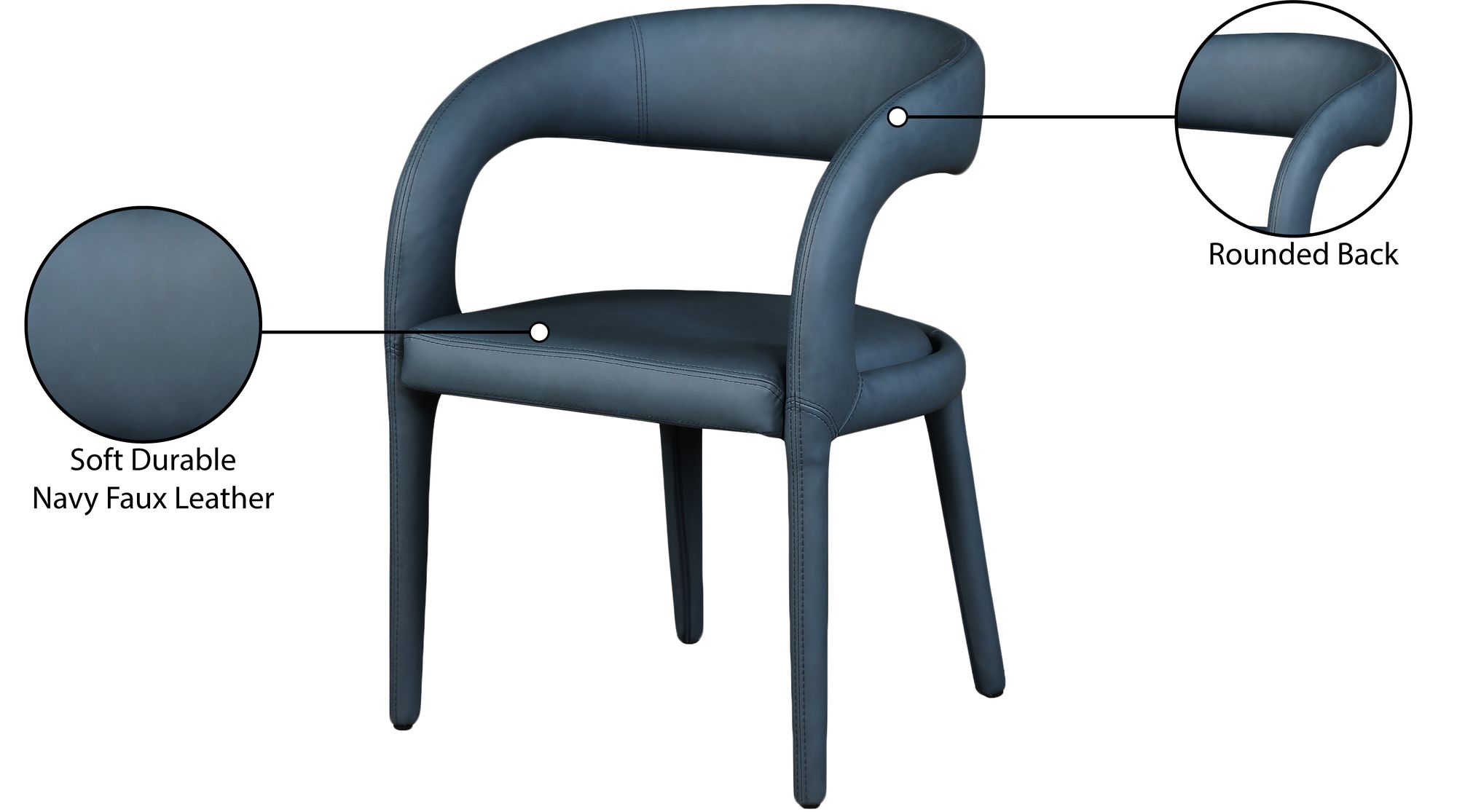 Sylvester Fully Upholstered Faux Leather Dining Chair