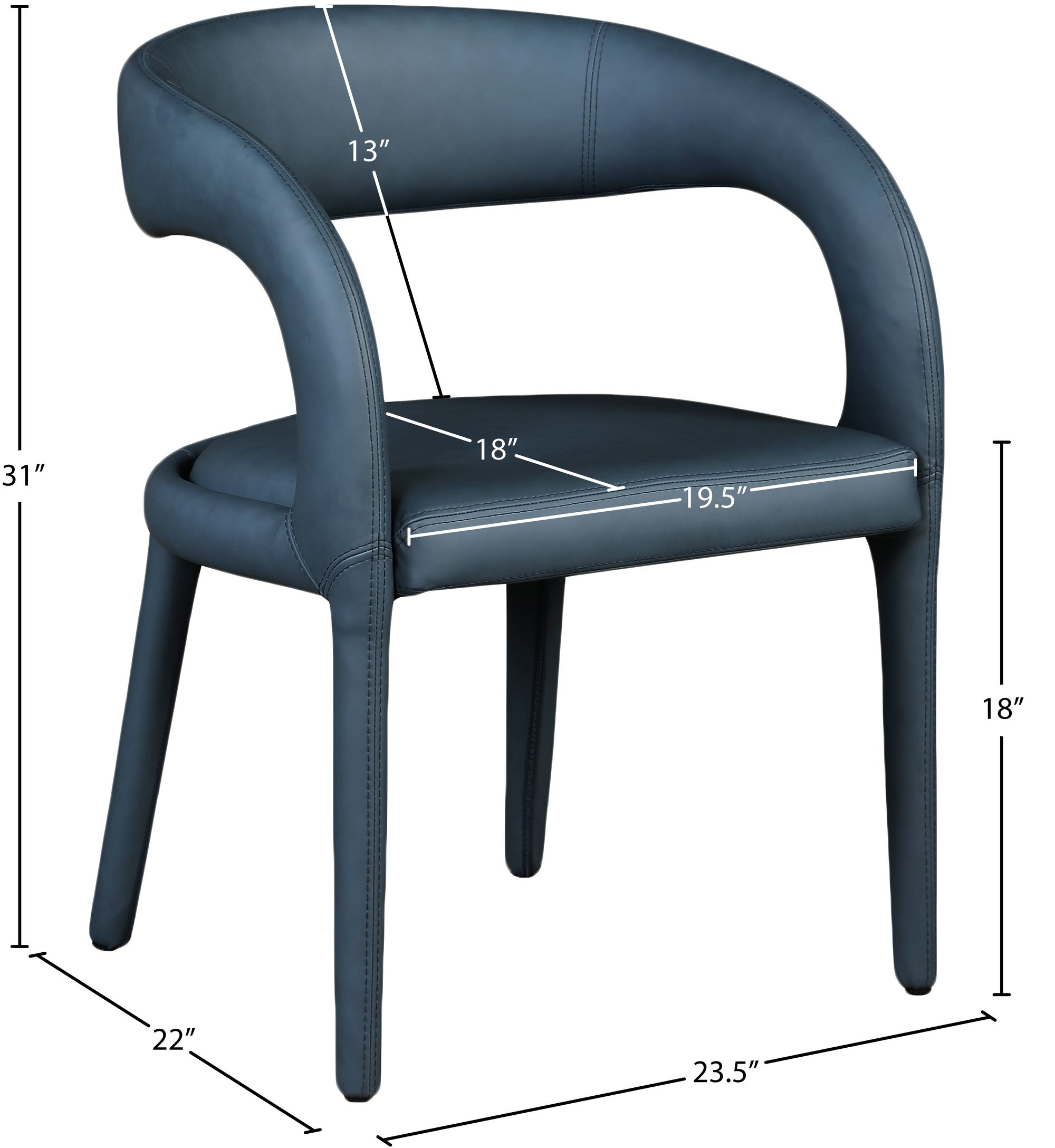 Sylvester Fully Upholstered Faux Leather Dining Chair