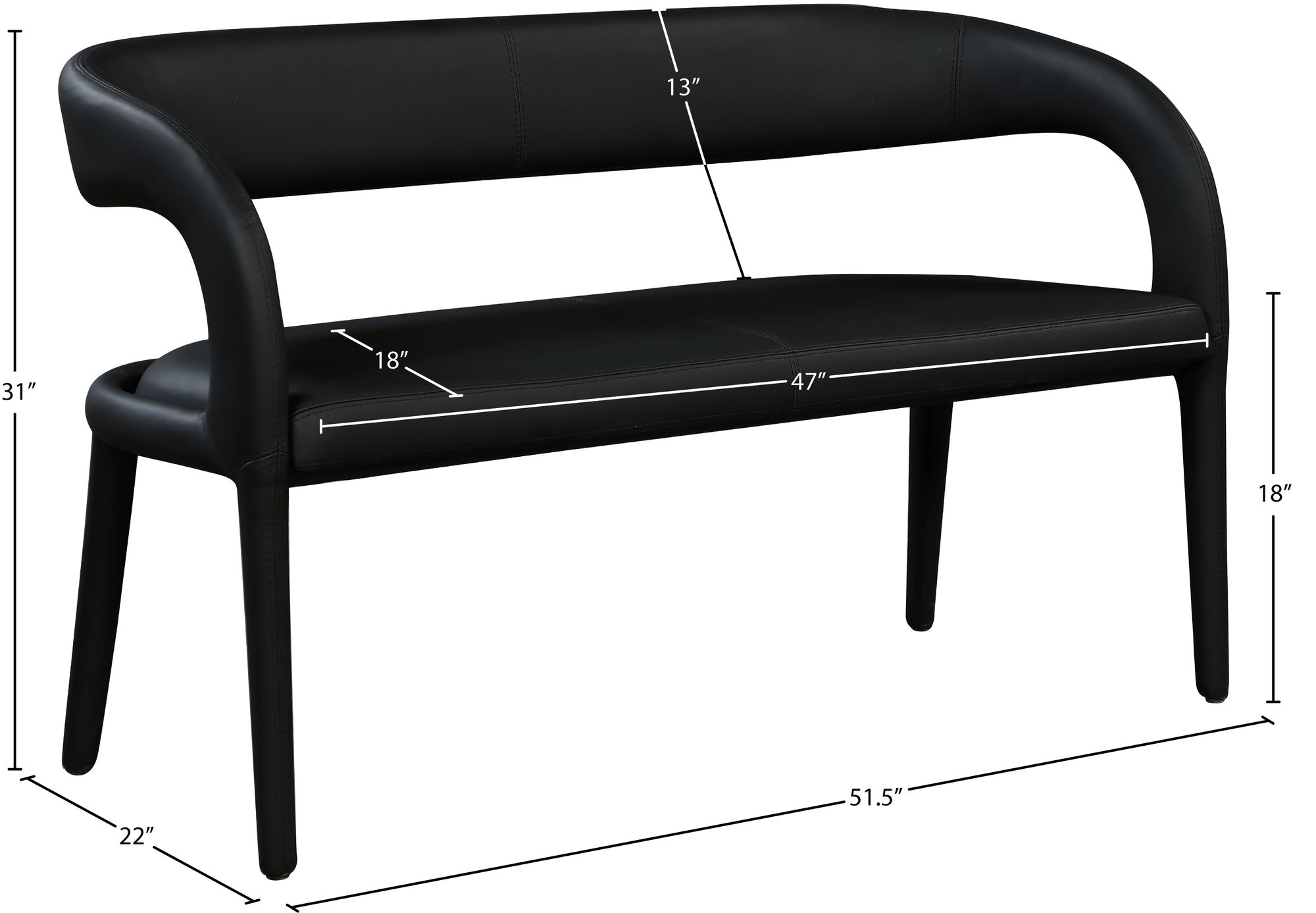 Sylvester Faux Leather Bench