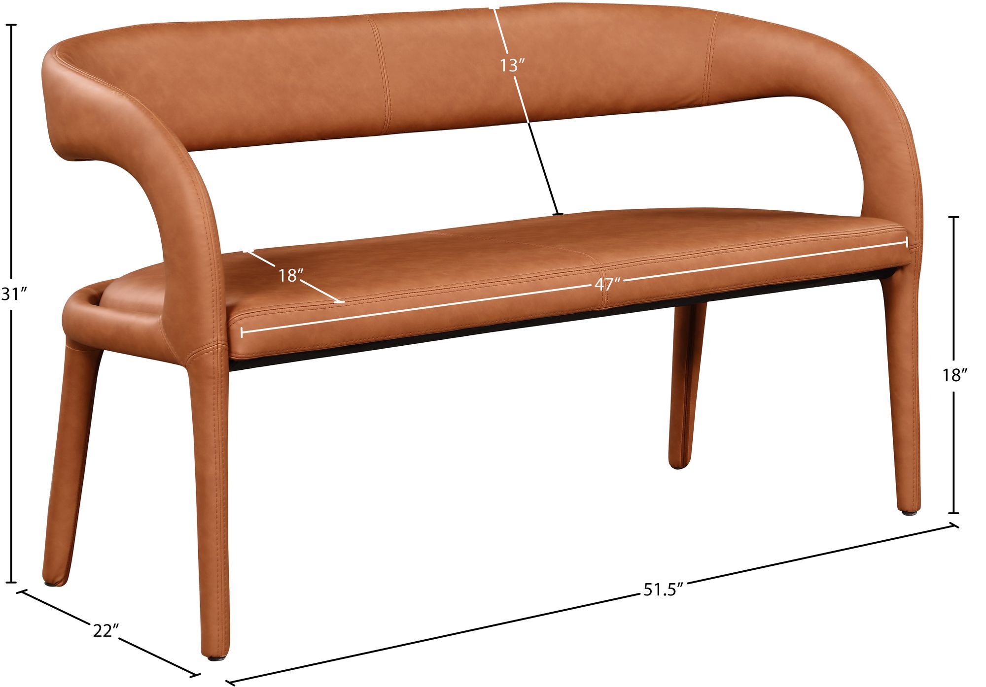 Sylvester Faux Leather Bench