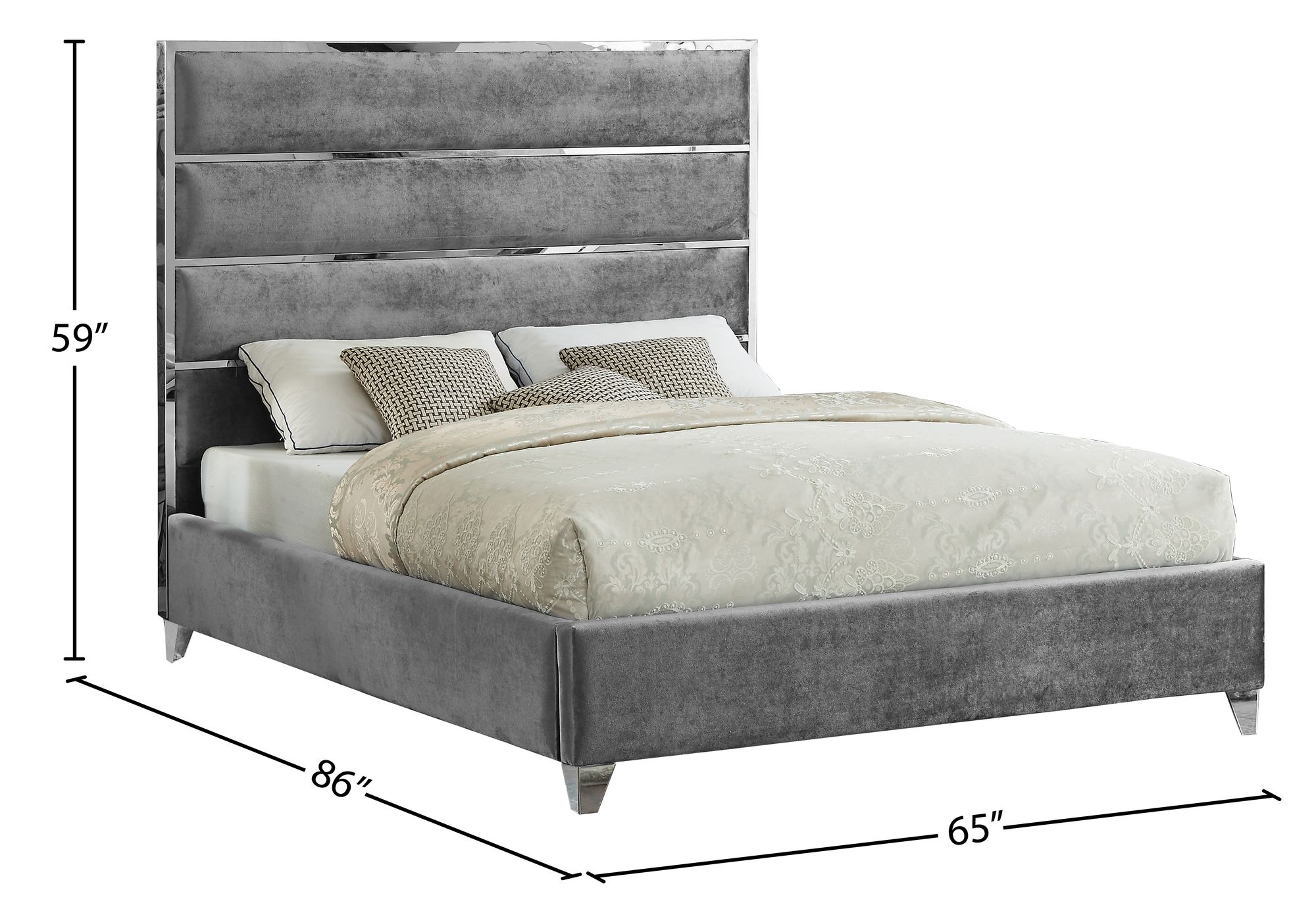 Zuma Velvet Queen Size Bed