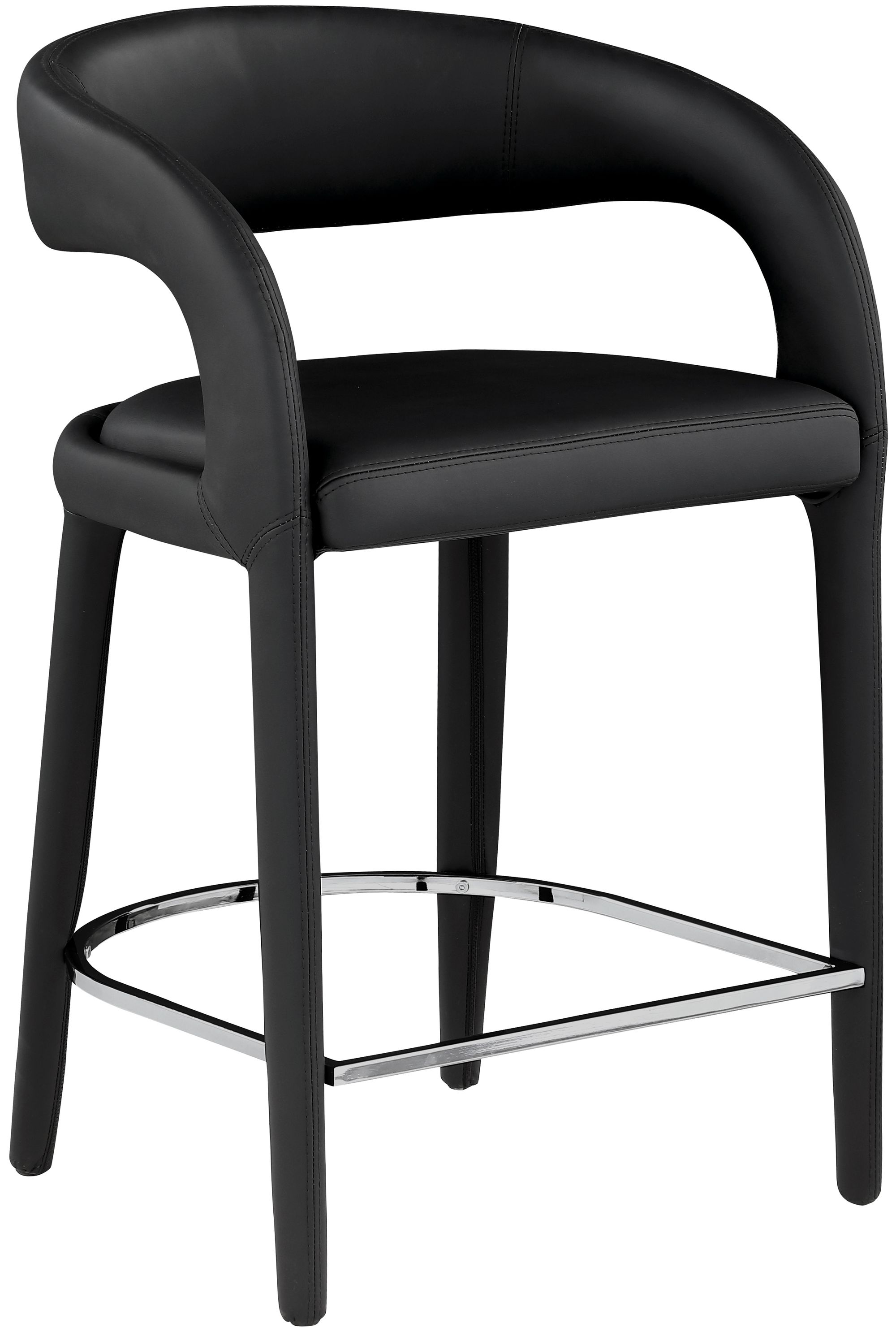 Sylvester Fully Upholstered Faux Leather Counter Stool