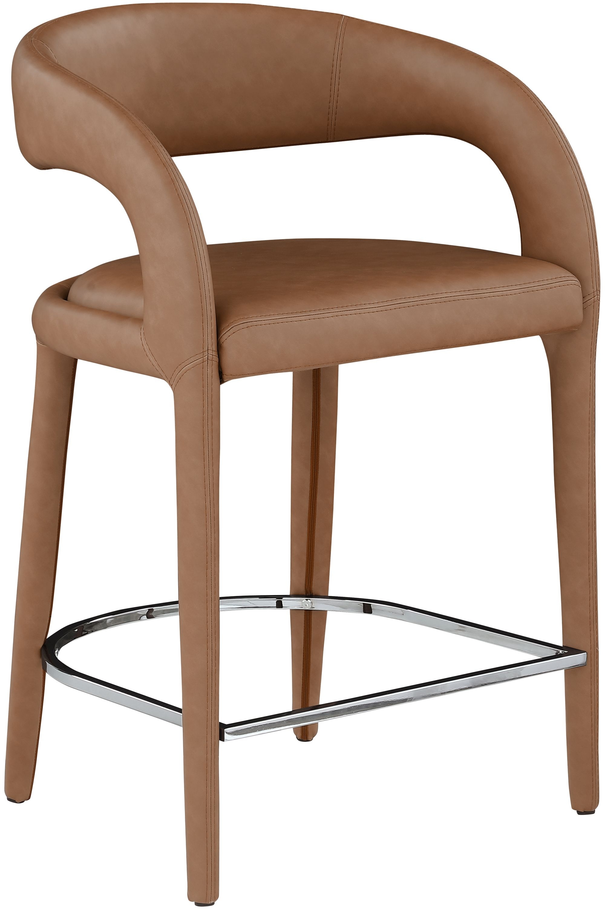 Sylvester Fully Upholstered Faux Leather Counter Stool