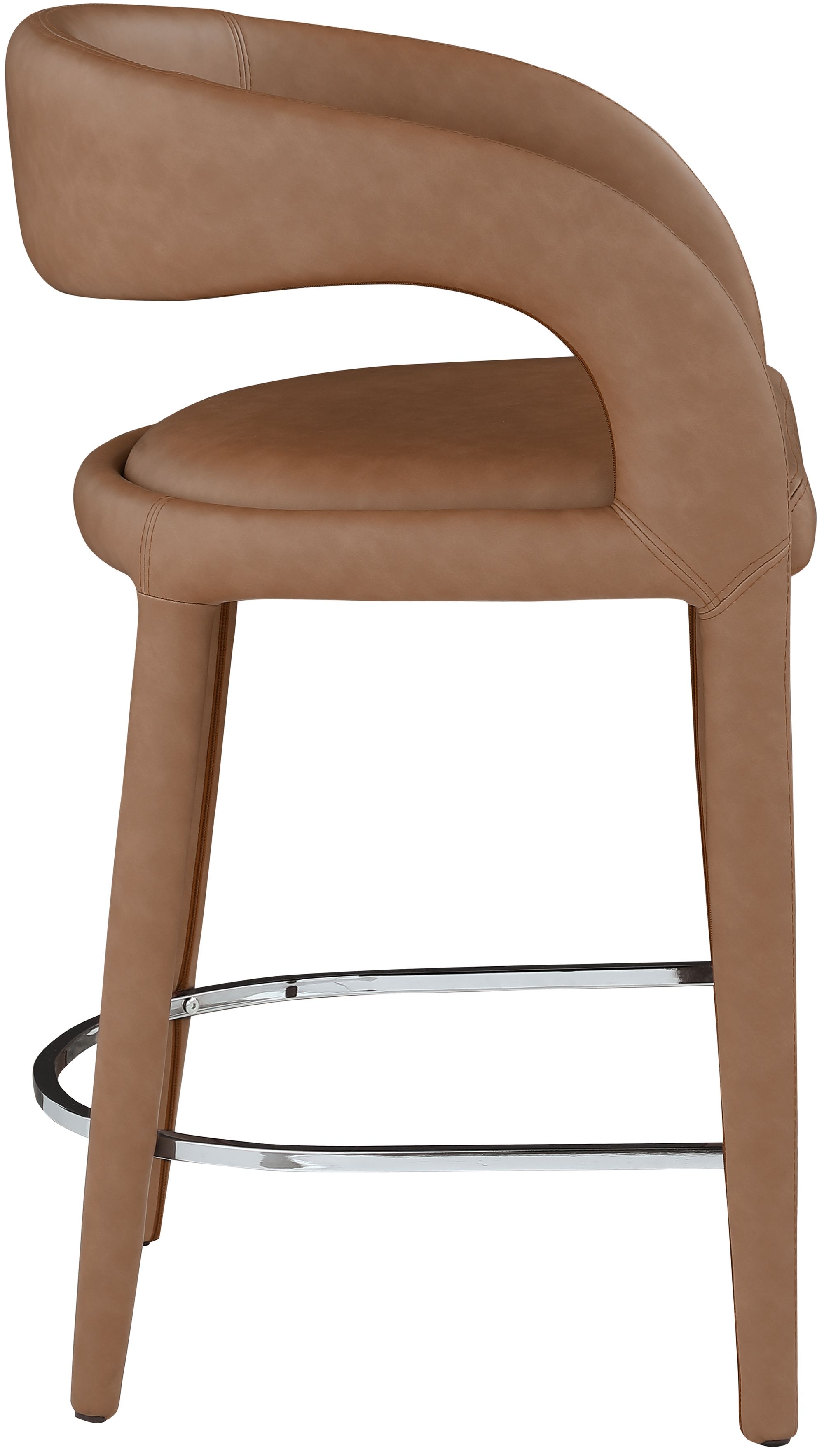 Sylvester Fully Upholstered Faux Leather Counter Stool