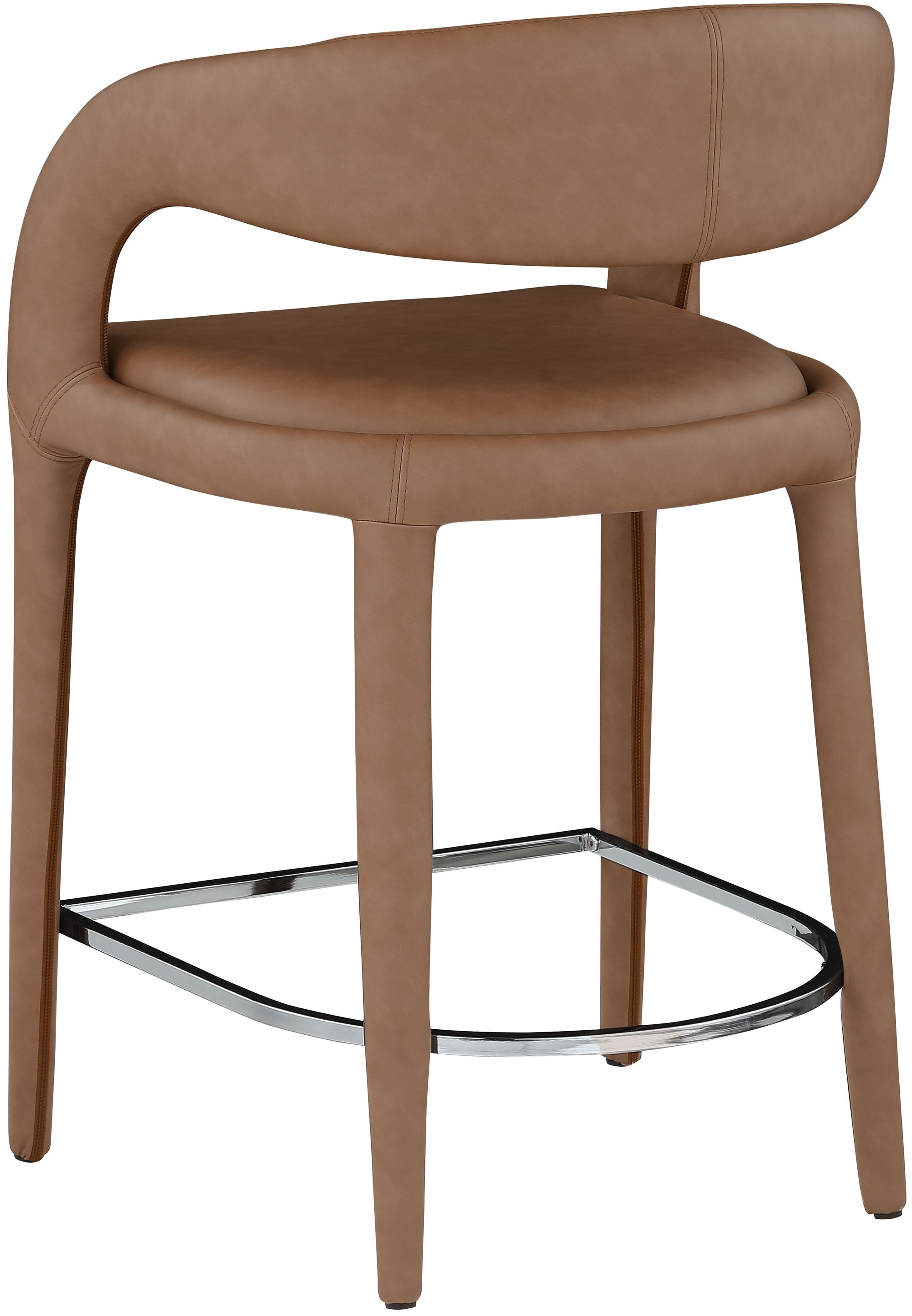 Sylvester Fully Upholstered Faux Leather Counter Stool